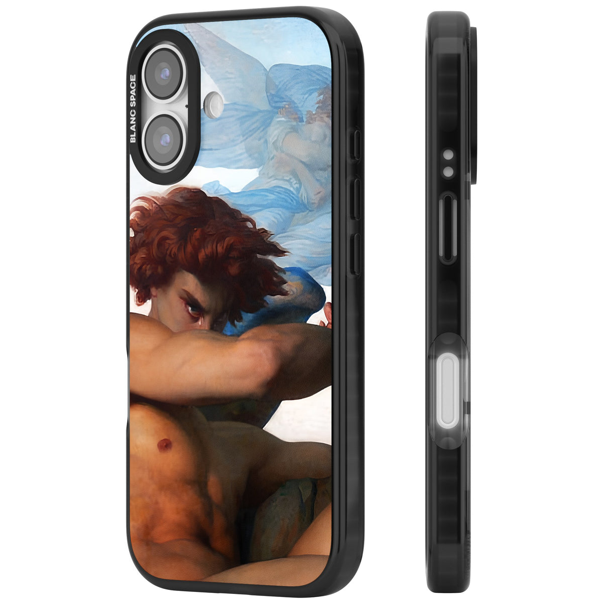 The Fallen Angel iPhone 16 / iPhone 16 Plus / iPhone 17 Impact Black Phone Case side