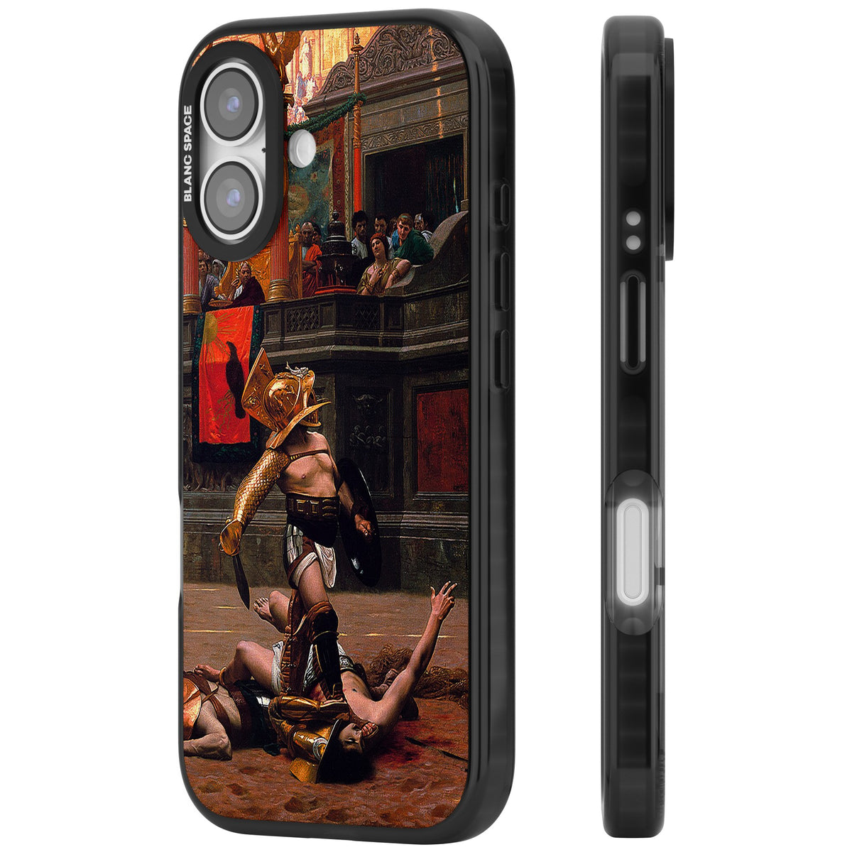 Pollice Verso iPhone 16 / iPhone 16 Plus / iPhone 17 Impact Black Phone Case side