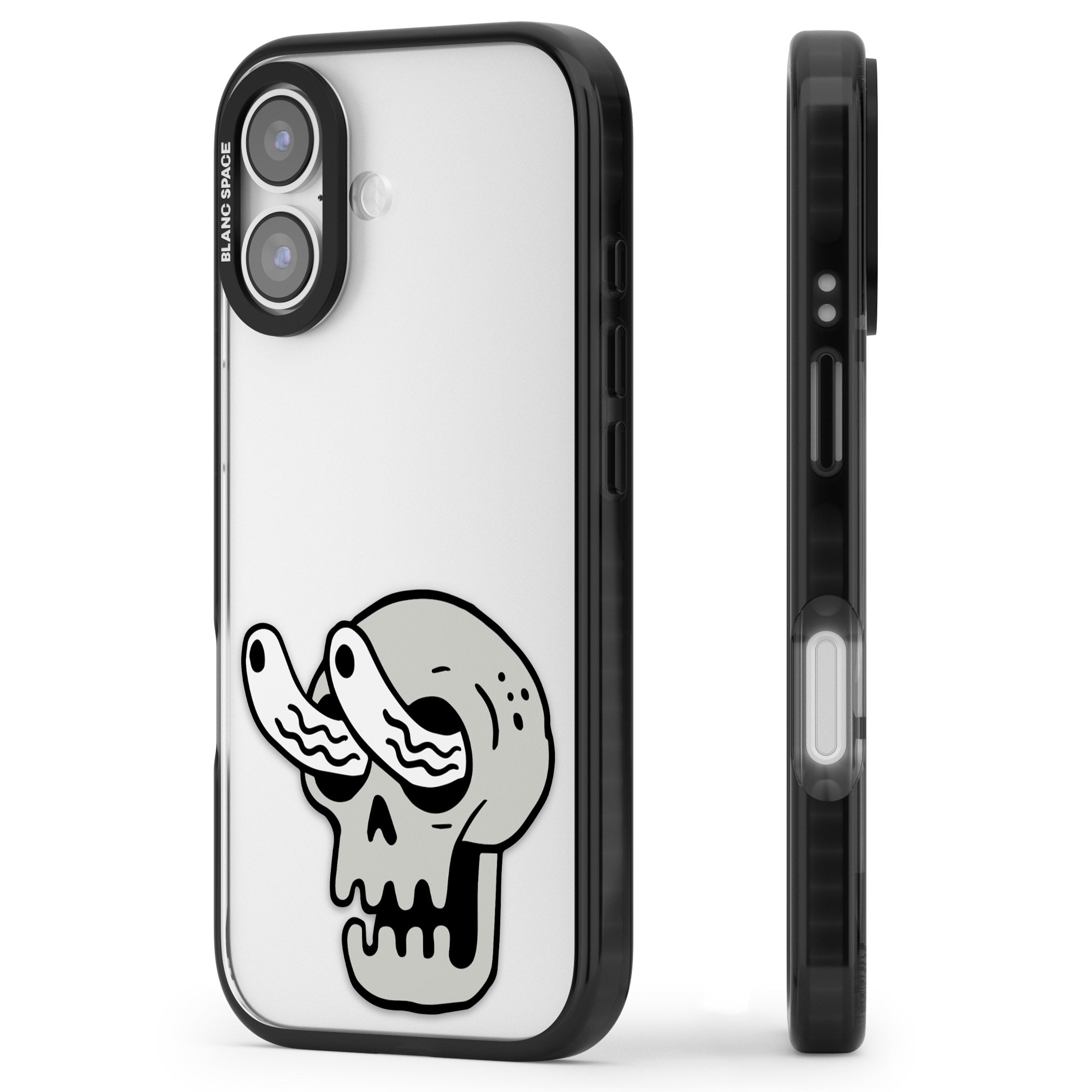 Skull Eyes iPhone 17 Impact Black Phone Case Side Profile
