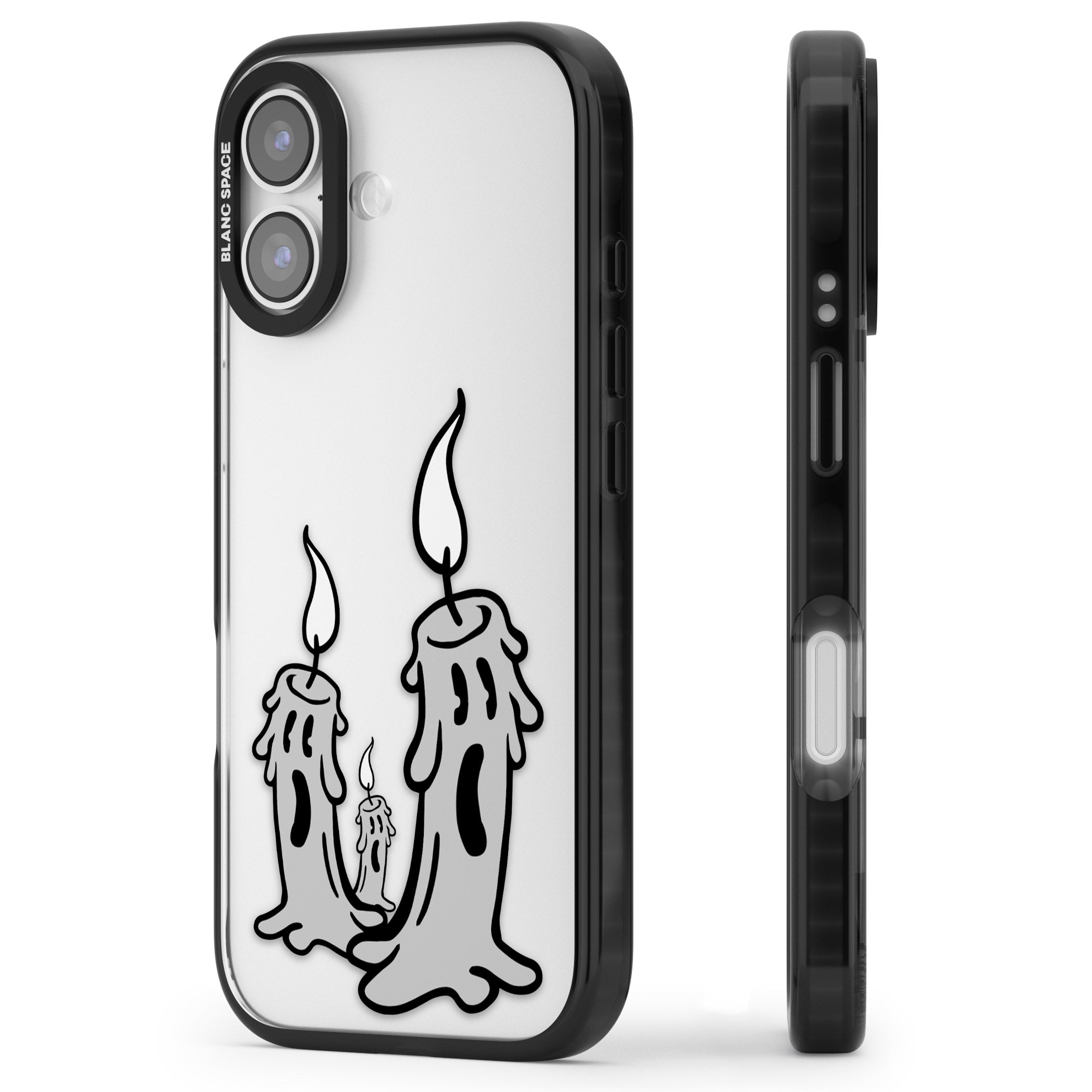 Candle Lit iPhone 17 Impact Black Phone Case Side Profile