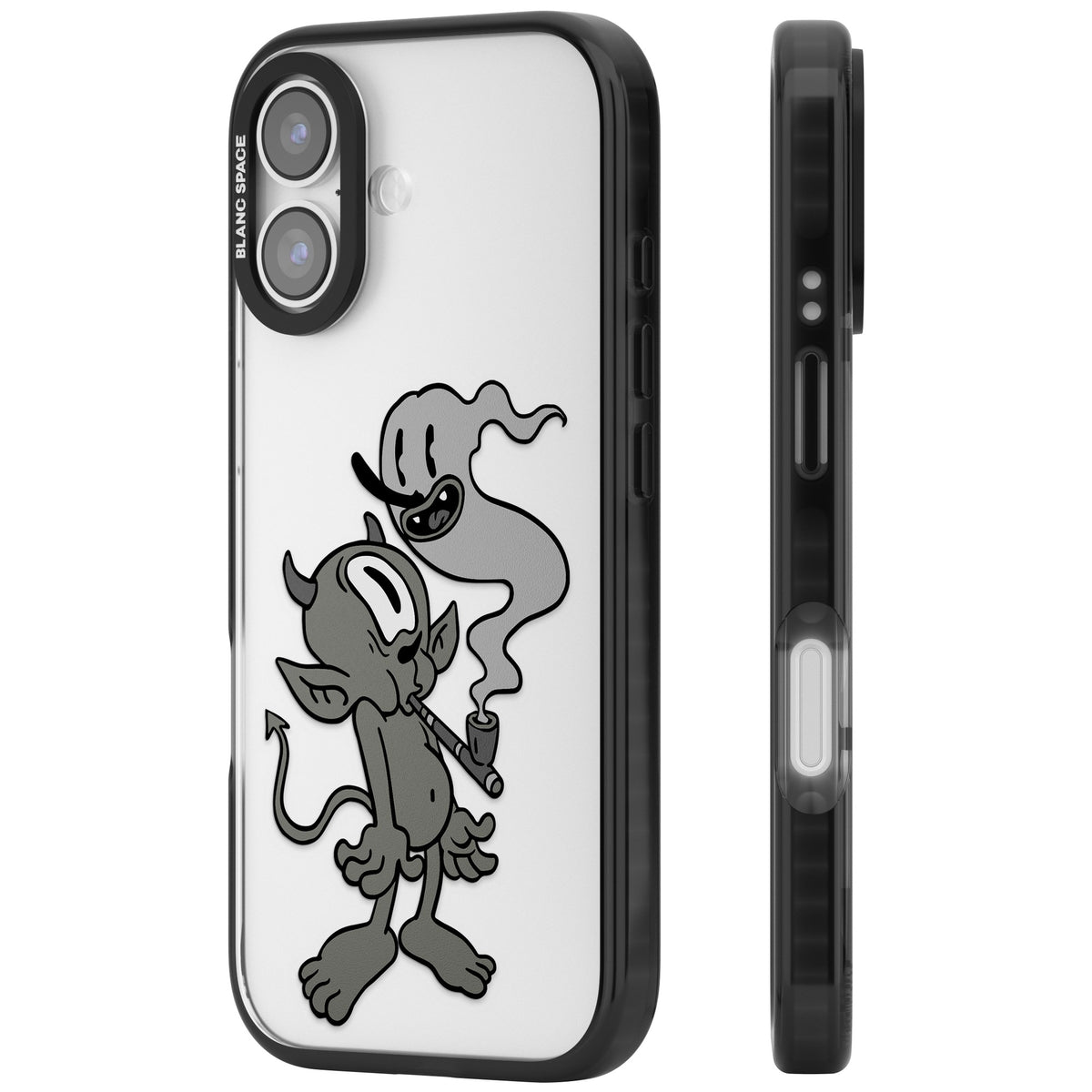 Pipe Goblin iPhone 16 / iPhone 16 Plus / iPhone 17 Impact Black Phone Case side