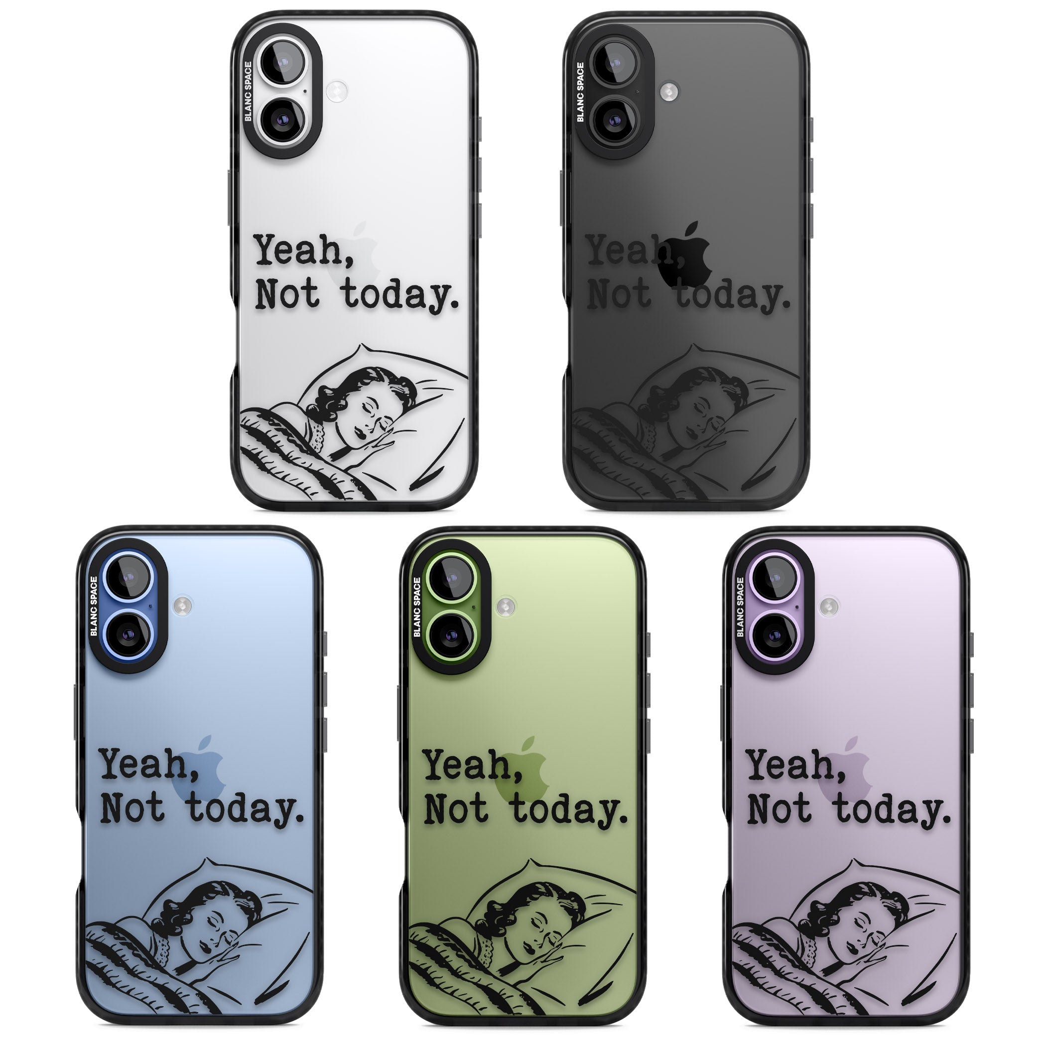 Yeah, Not Today iPhone 17 Impact Black Phone Case APT Impact Protection