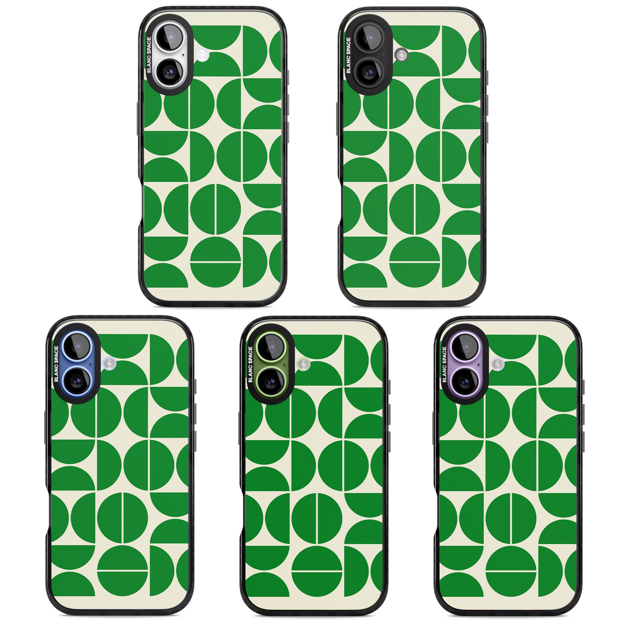 Retro Green Circles iPhone 17 Impact Black Phone Case APT Impact Protection