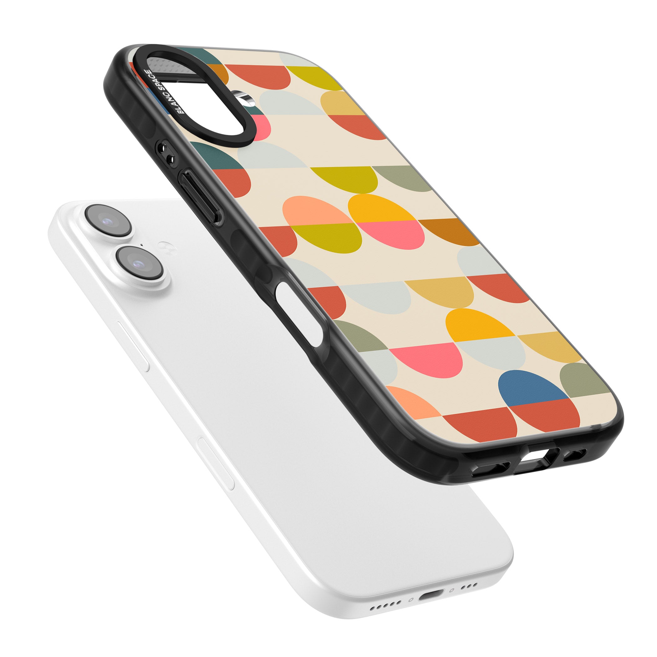 Colorful Retro Circles iPhone 17 Impact Black Phone Case Colours