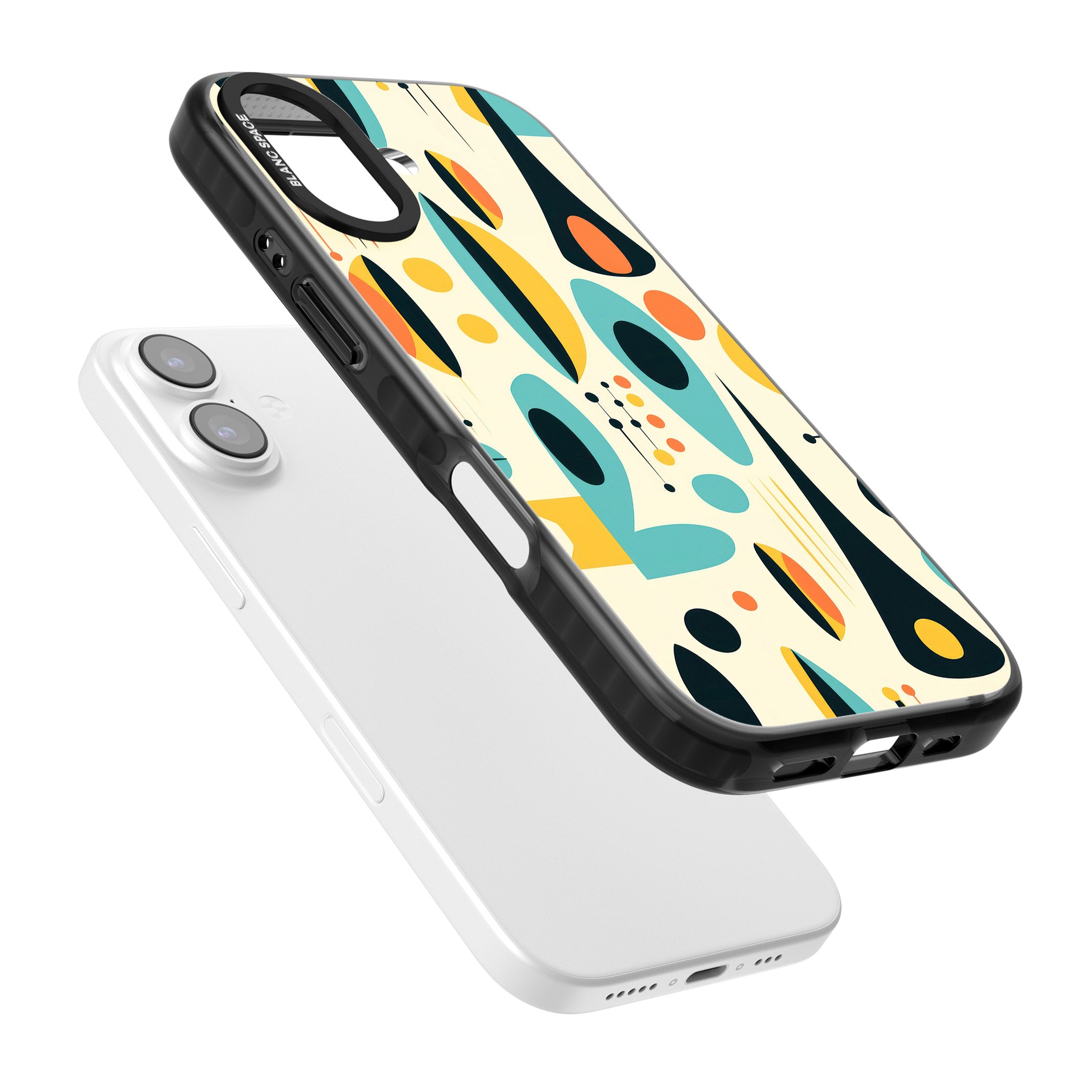 Mid Century Atomic Pattern iPhone 17 Impact Black Phone Case Colours