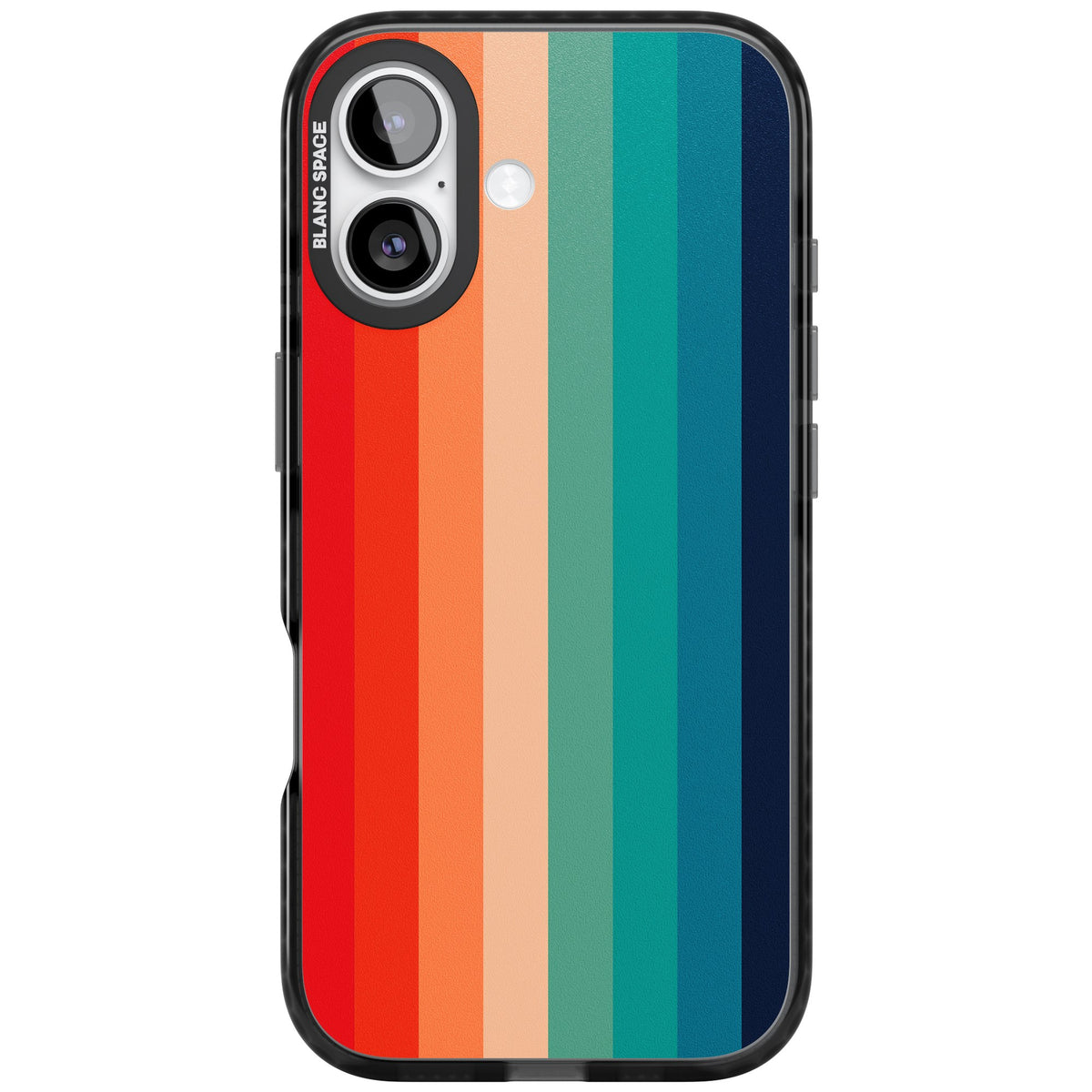 Retro Spectrum iPhone 16 / iPhone 16 Plus / iPhone 17 Impact Black Phone Case front