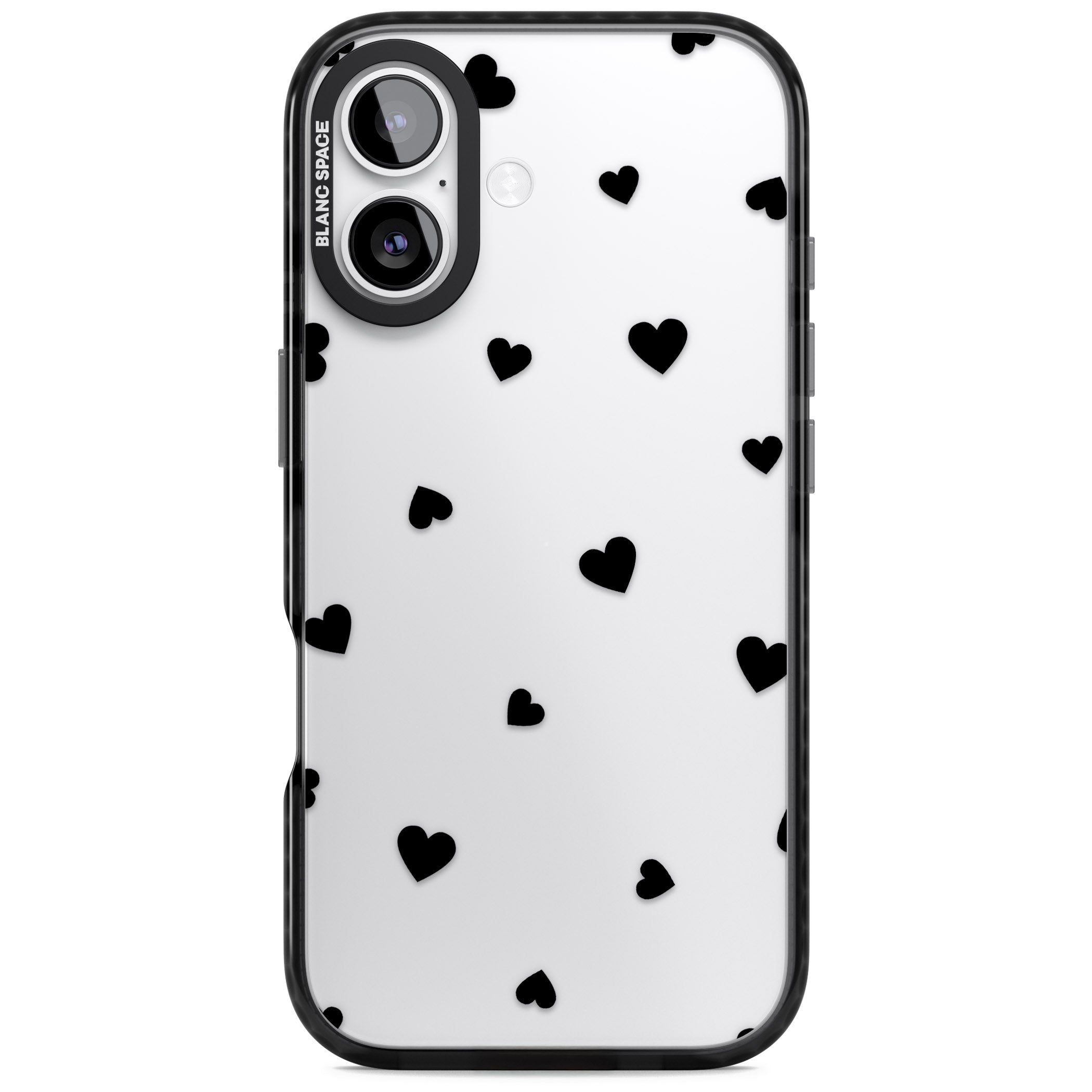 Black Hearts iPhone 17 Impact Black Phone Case