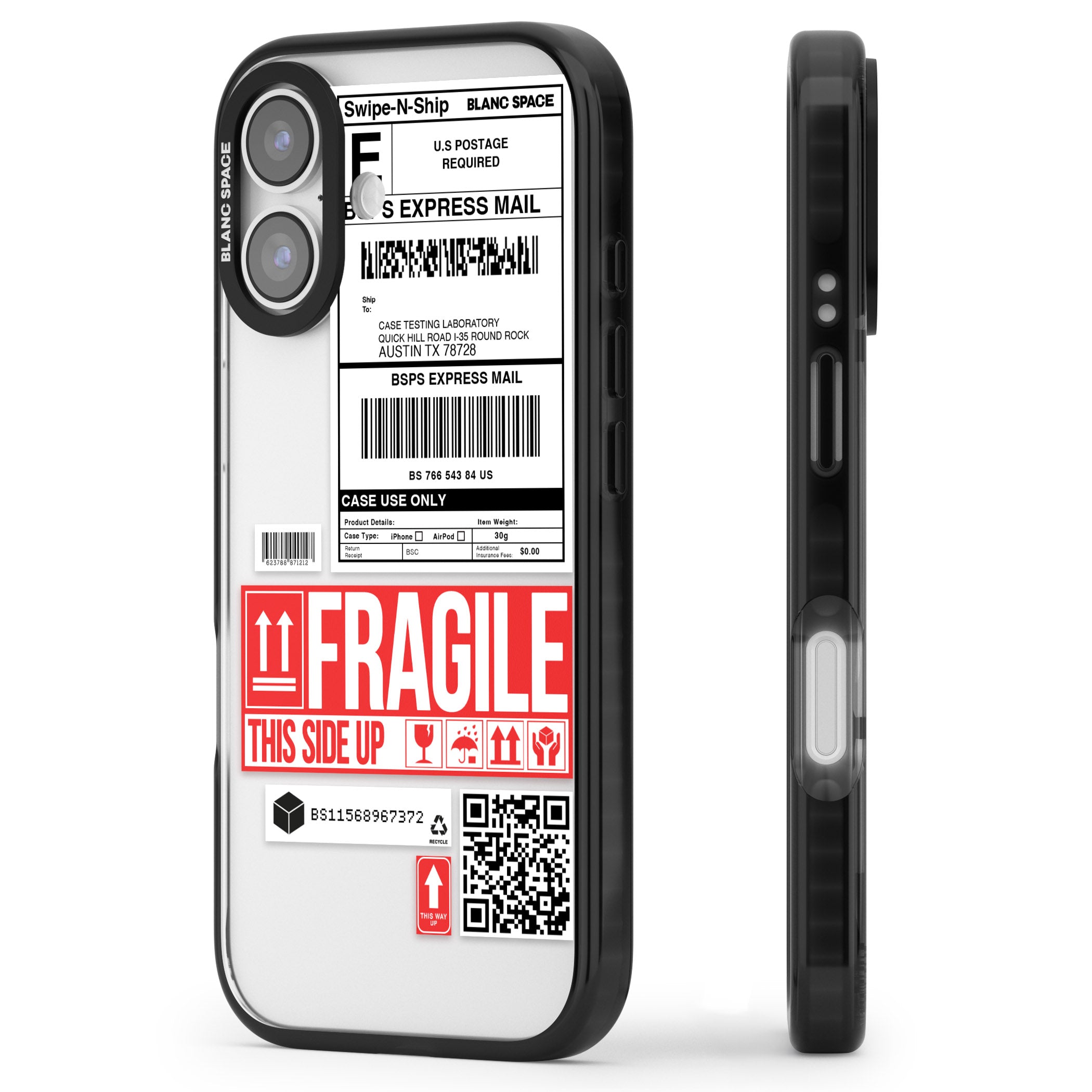 Shipping Label iPhone 17 Impact Black Phone Case Side Profile