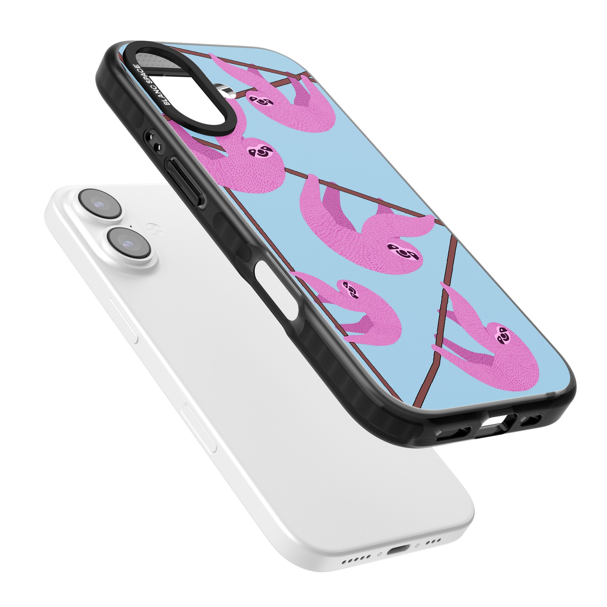 Pink Sloth iPhone 17 Impact Black Phone Case Colours