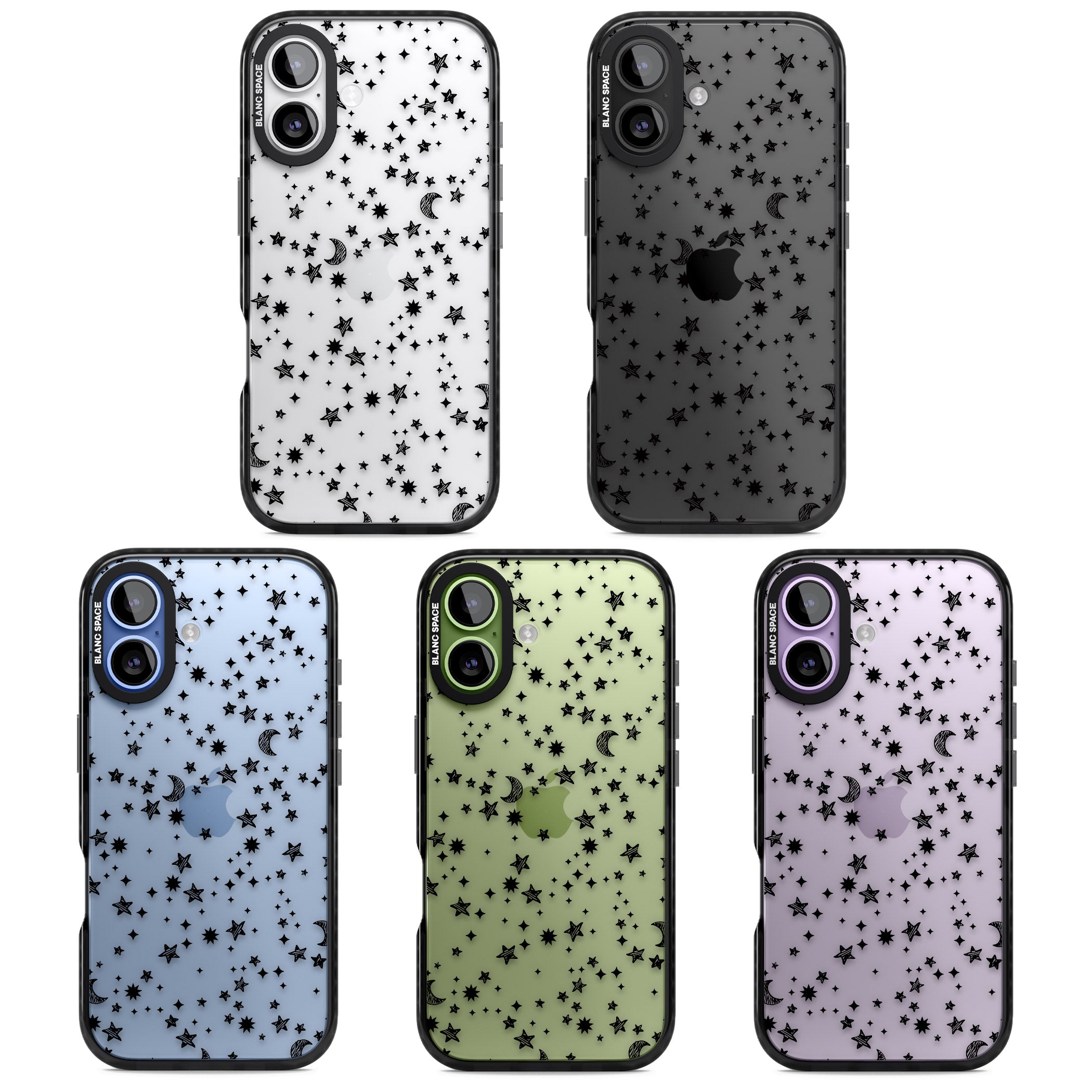 Black Cosmic Galaxy Pattern iPhone 17 Impact Black Phone Case APT Impact Protection