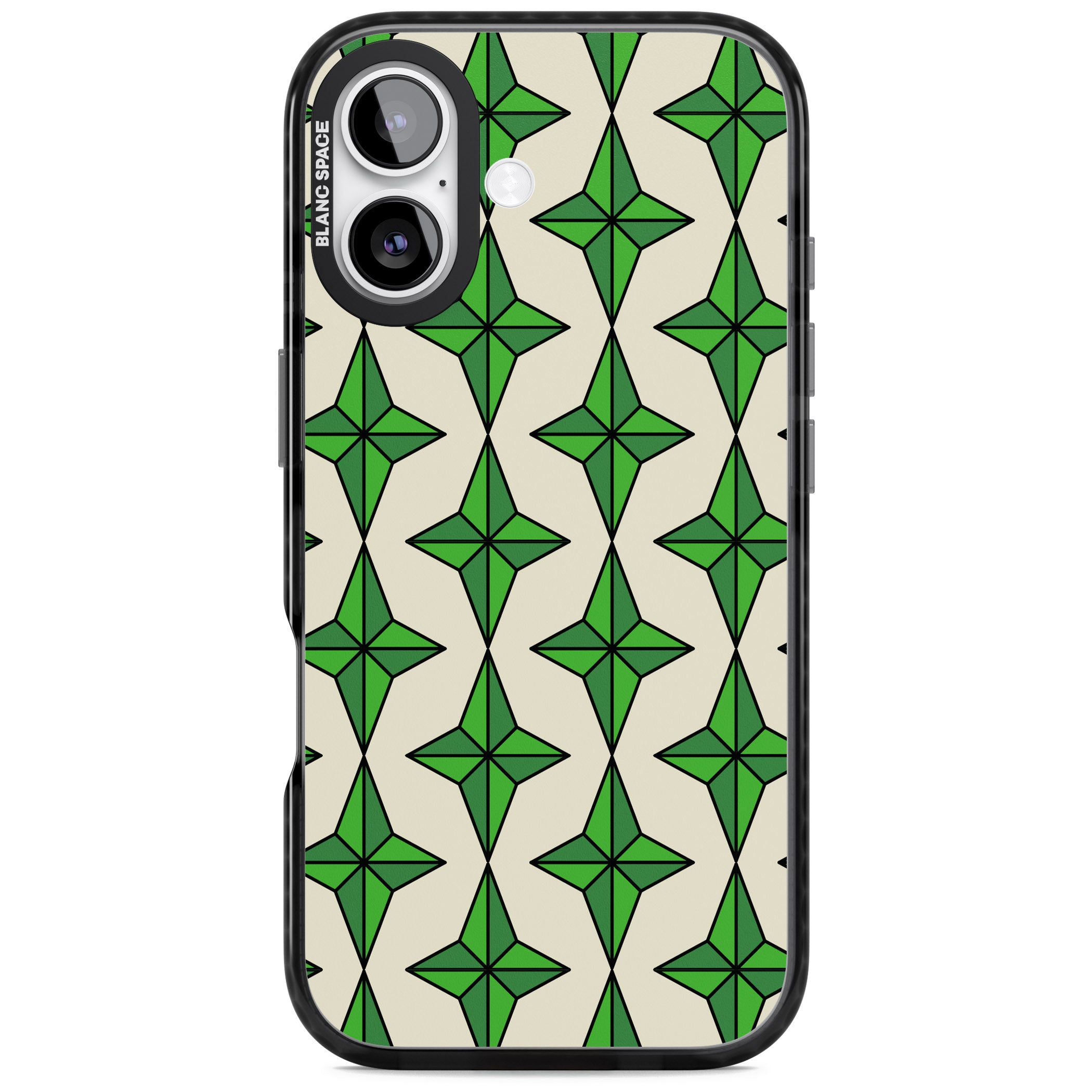 Emerald Stars Pattern iPhone 17 Impact Black Phone Case