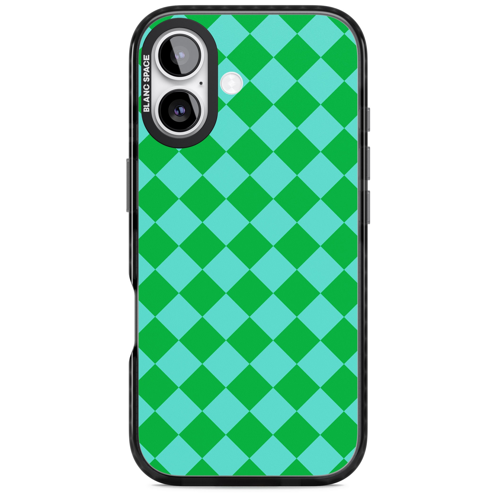 Retro Green Diamond Plaid iPhone 17 Impact Black Phone Case