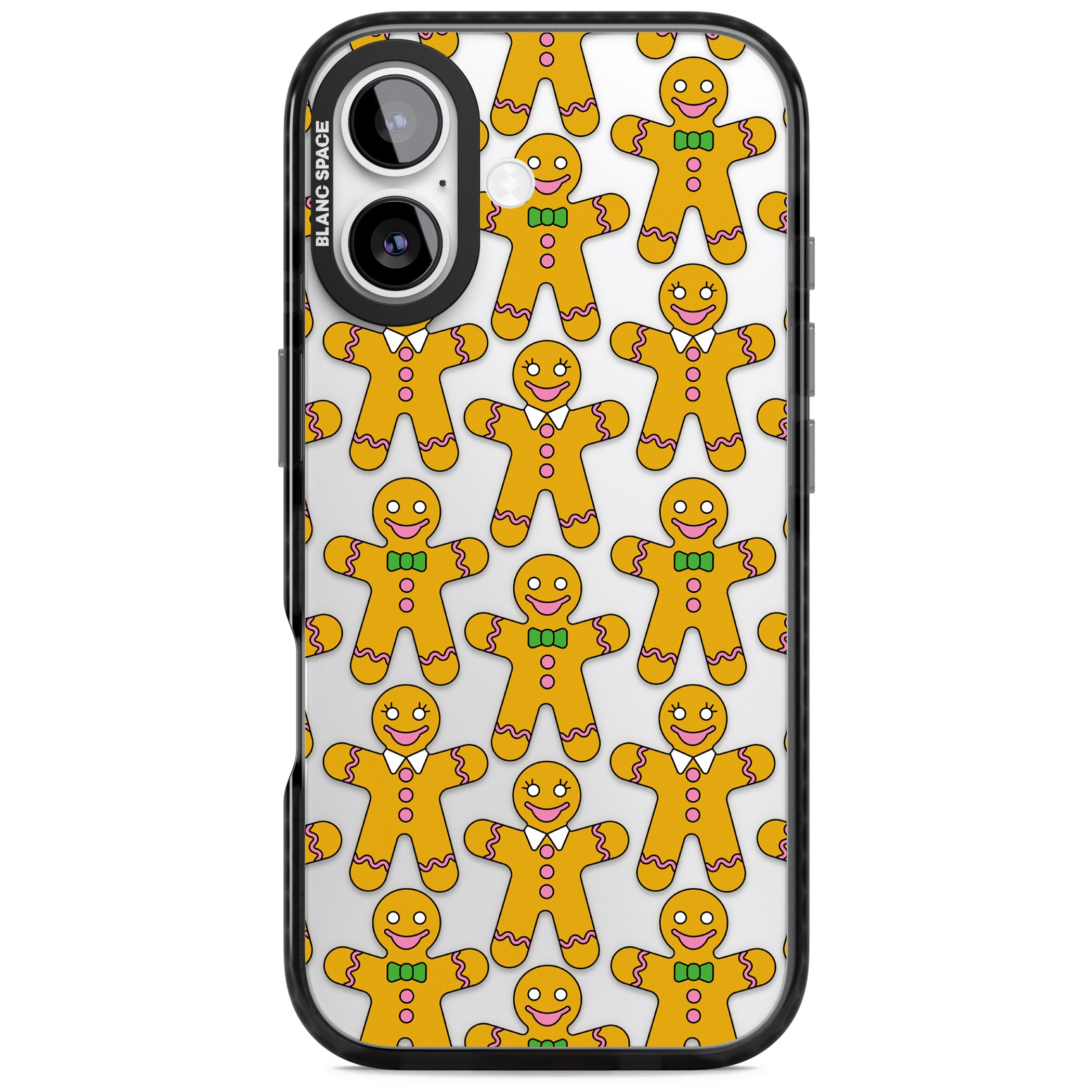 Gingerbread Cookie Pattern iPhone 17 Impact Black Phone Case
