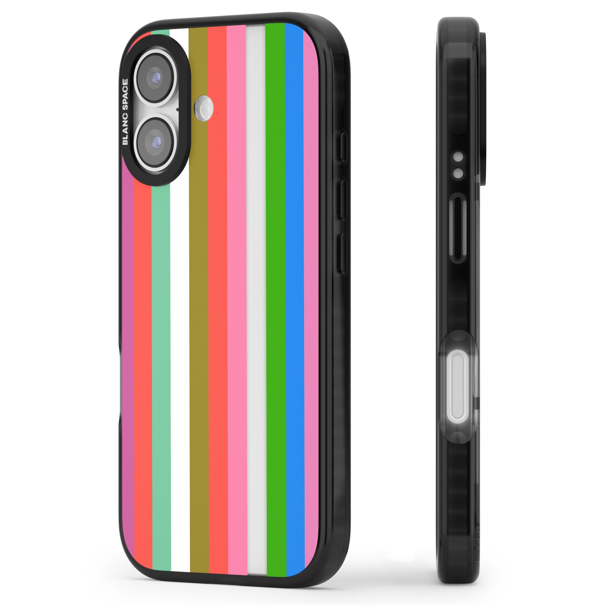 Vibrant Stripes iPhone 17 Impact Black Phone Case Side Profile