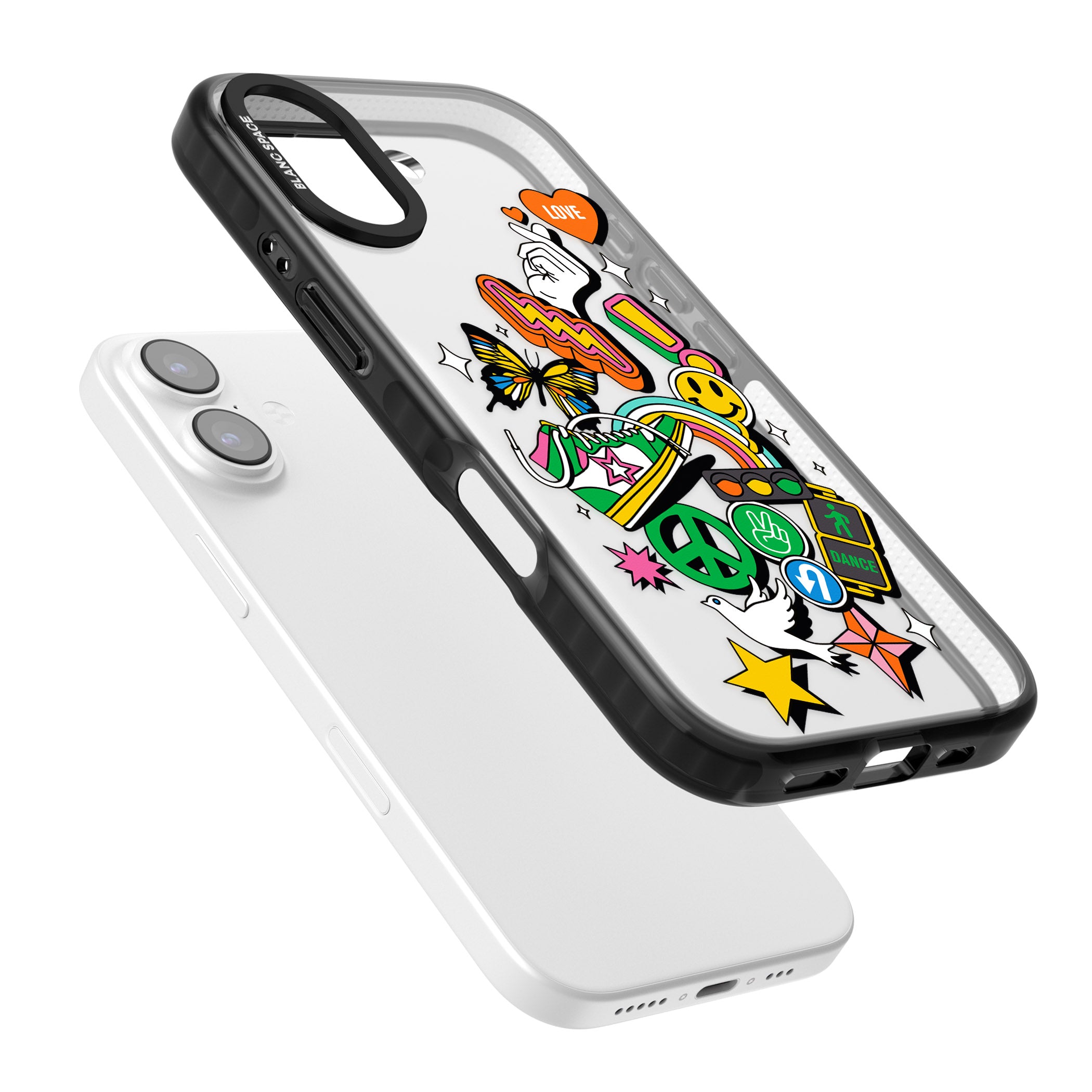 Nostalgic Sticker Collage iPhone 17 Impact Black Phone Case Colours