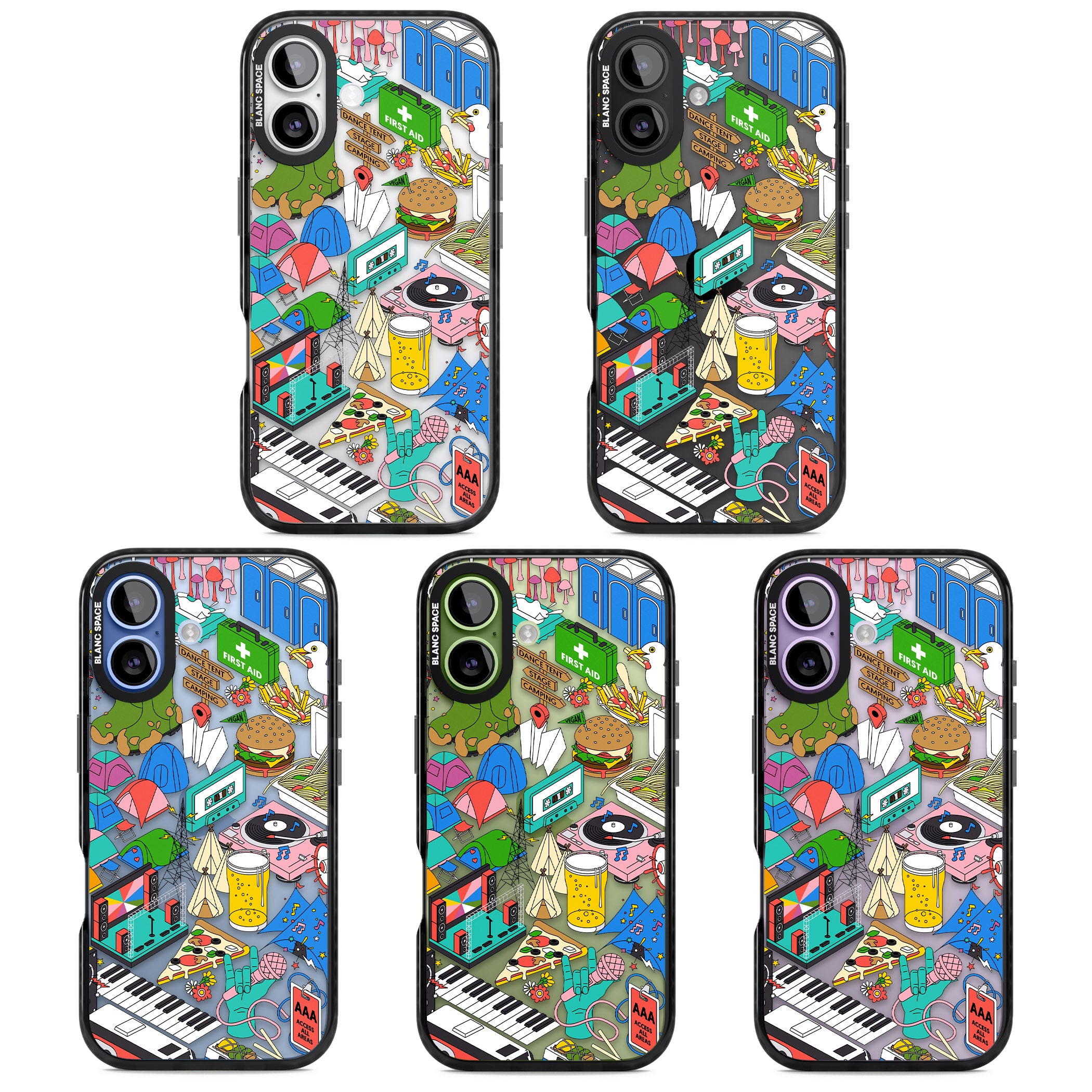 Festival Frenzy iPhone 17 Impact Black Phone Case APT Impact Protection