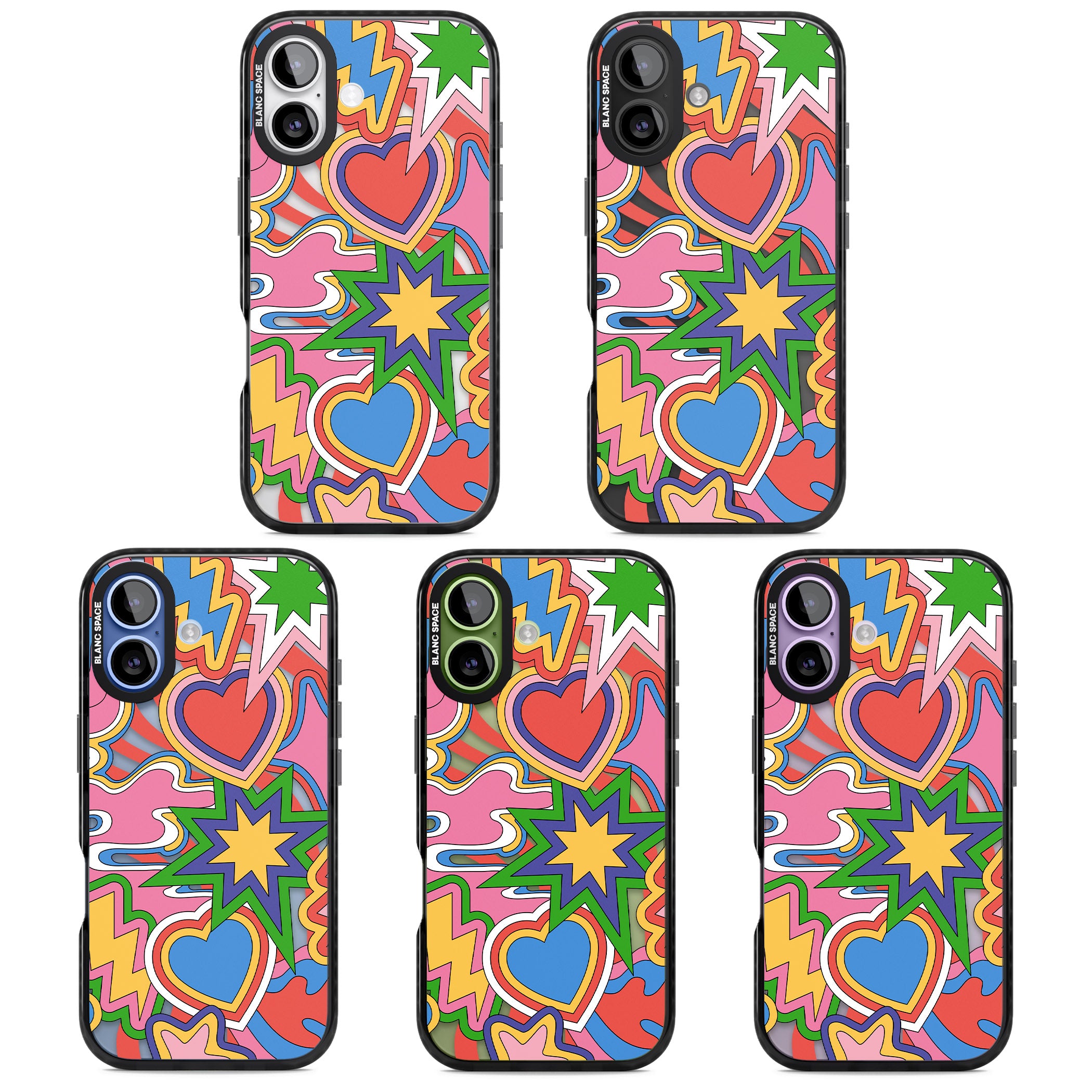 Psychedelic Pop Art Explosion iPhone 17 Impact Black Phone Case APT Impact Protection