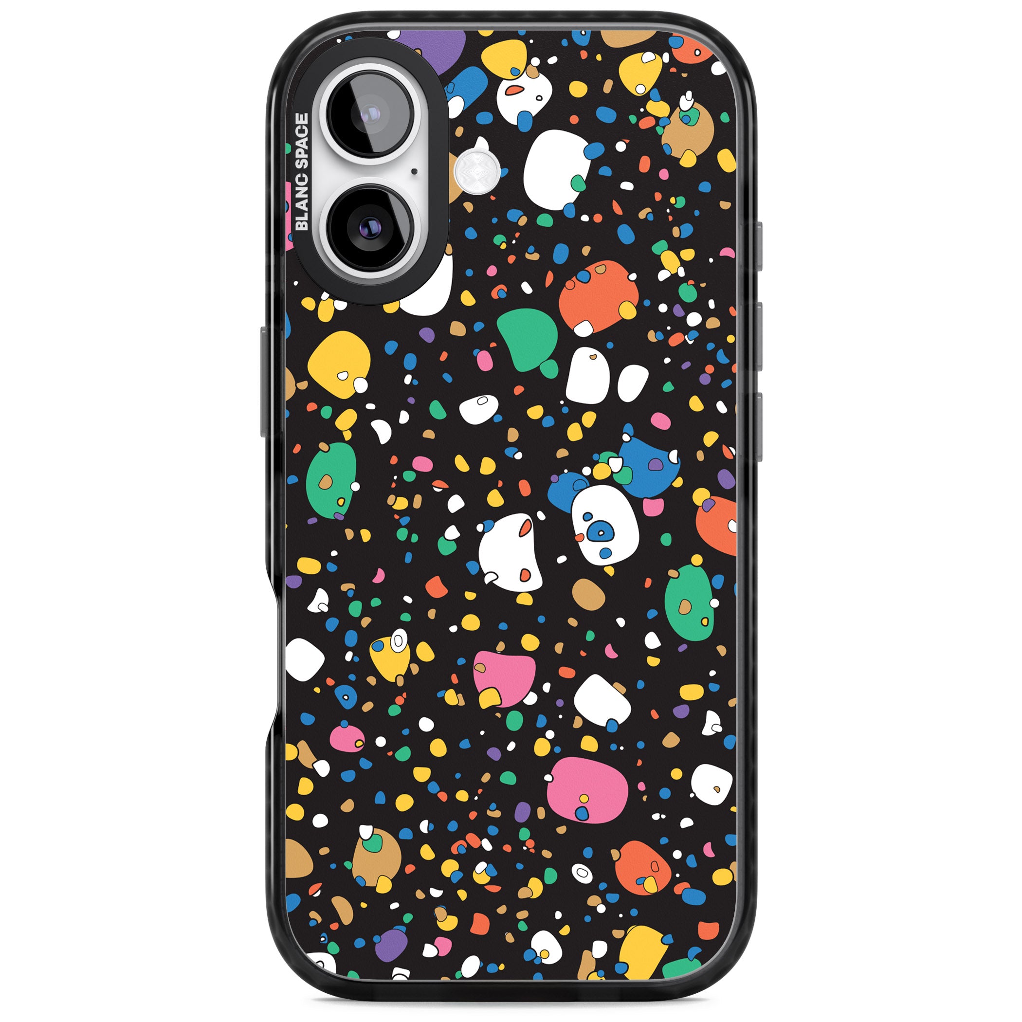Colourful Confetti Pebbles (Black) iPhone 17 Impact Black Phone Case