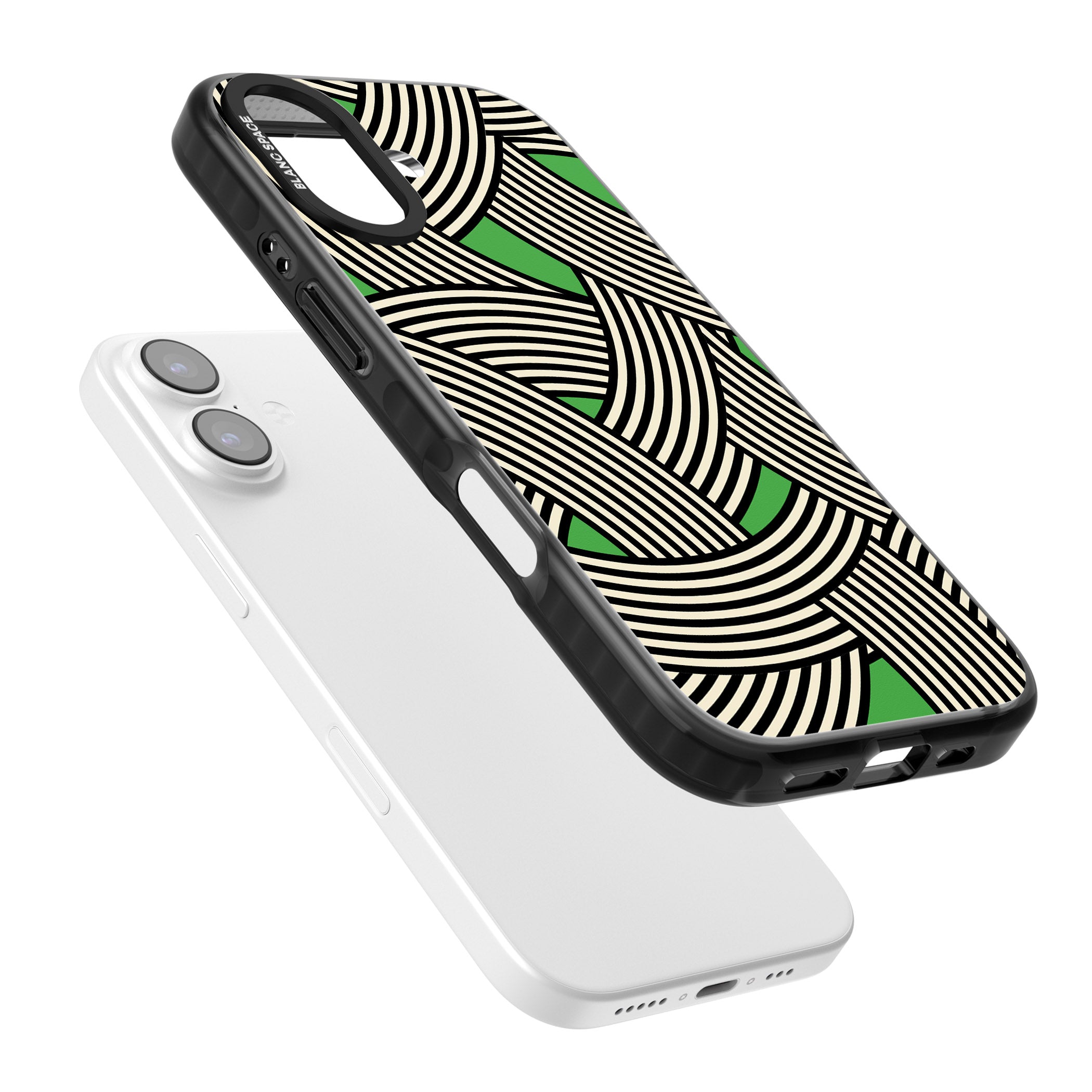 Green Optic Waves iPhone 17 Impact Black Phone Case Colours