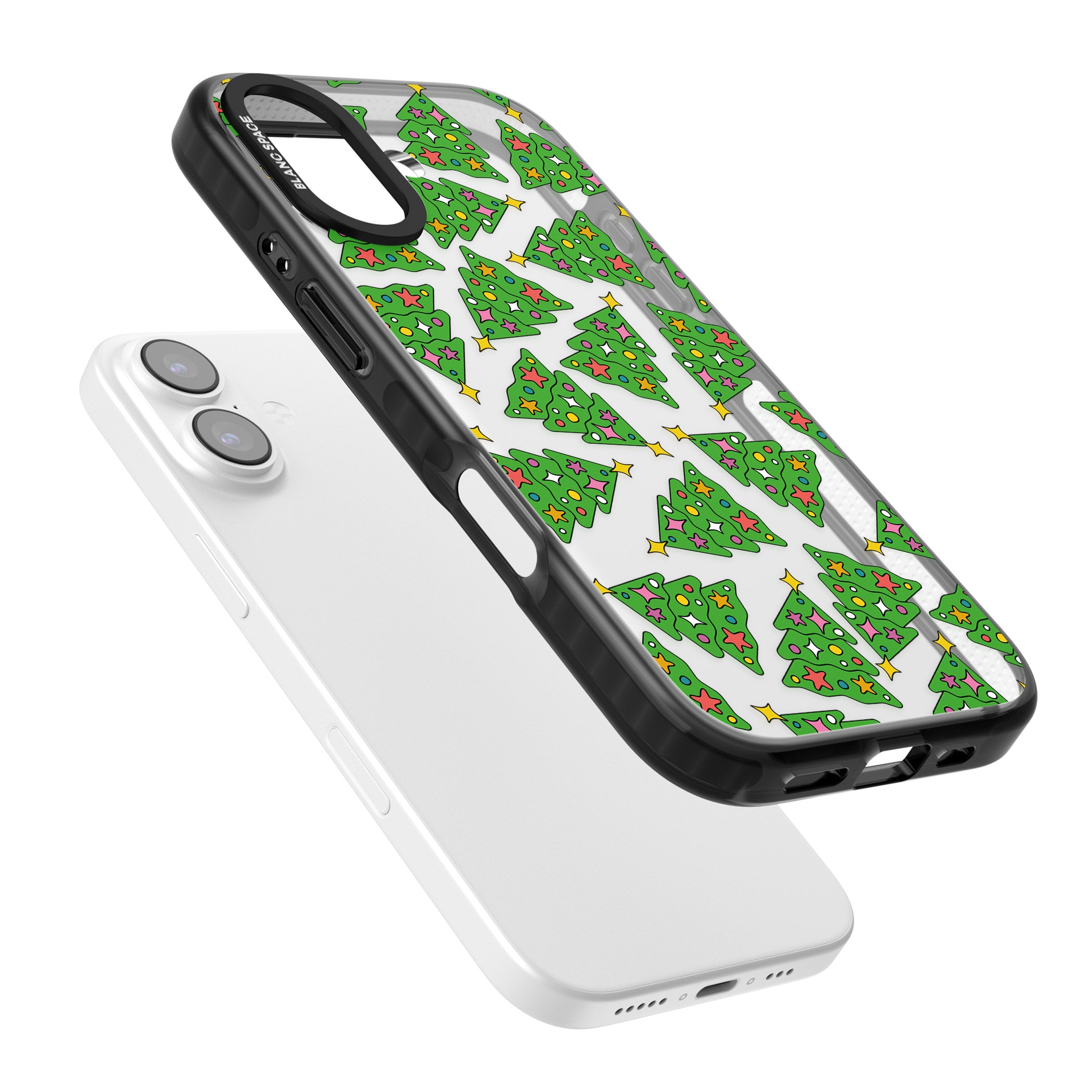 Christmas Tree Pattern iPhone 17 Impact Black Phone Case Colours