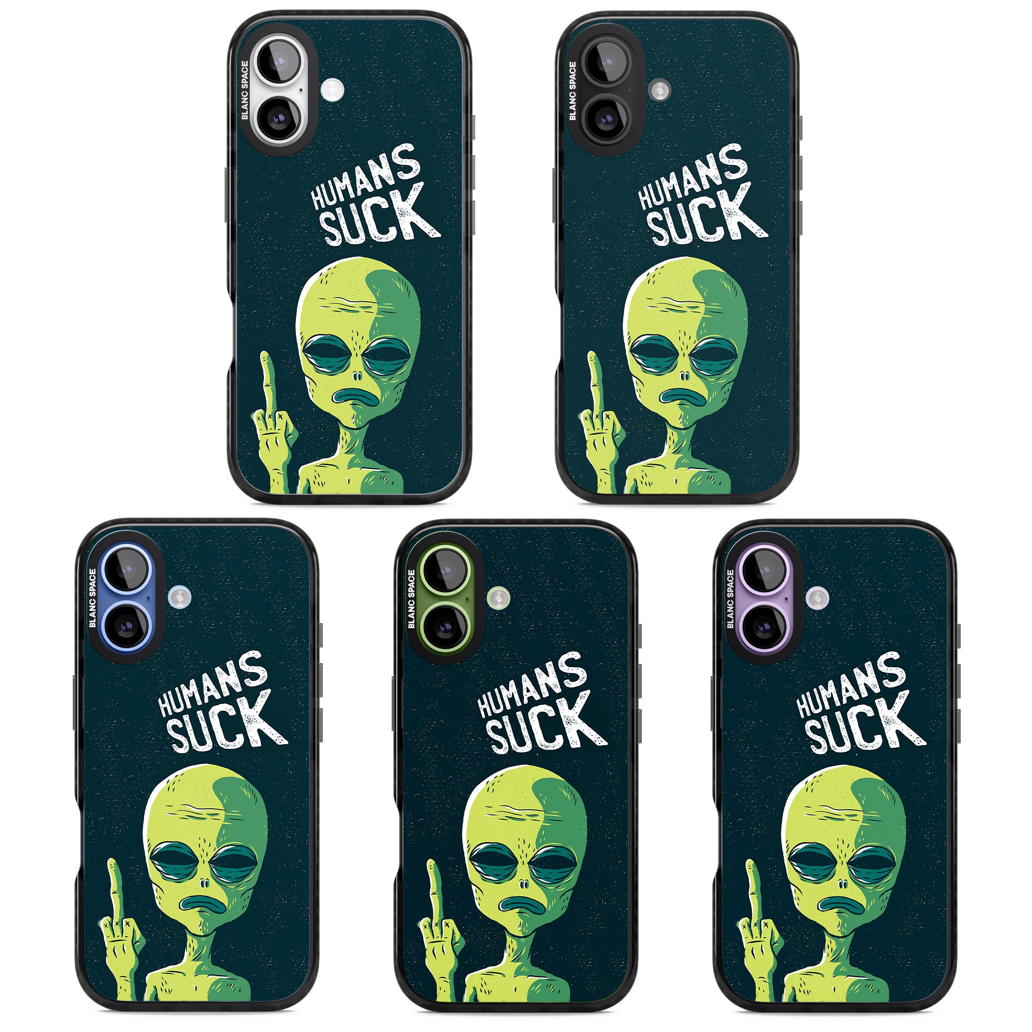 Humans Suck Alien iPhone 17 Impact Black Phone Case APT Impact Protection