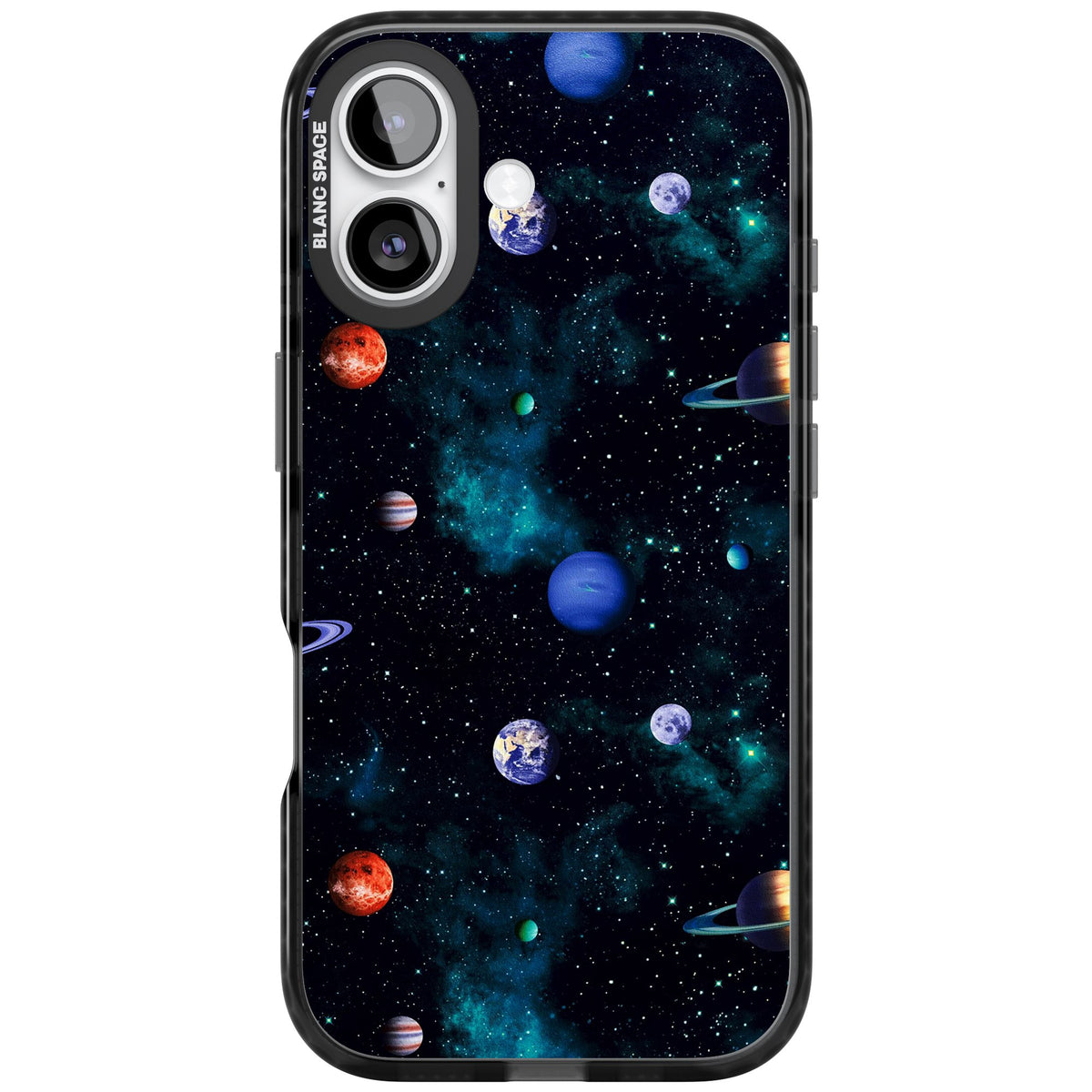 Deep Space iPhone 16 / iPhone 16 Plus / iPhone 17 Impact Black Phone Case front