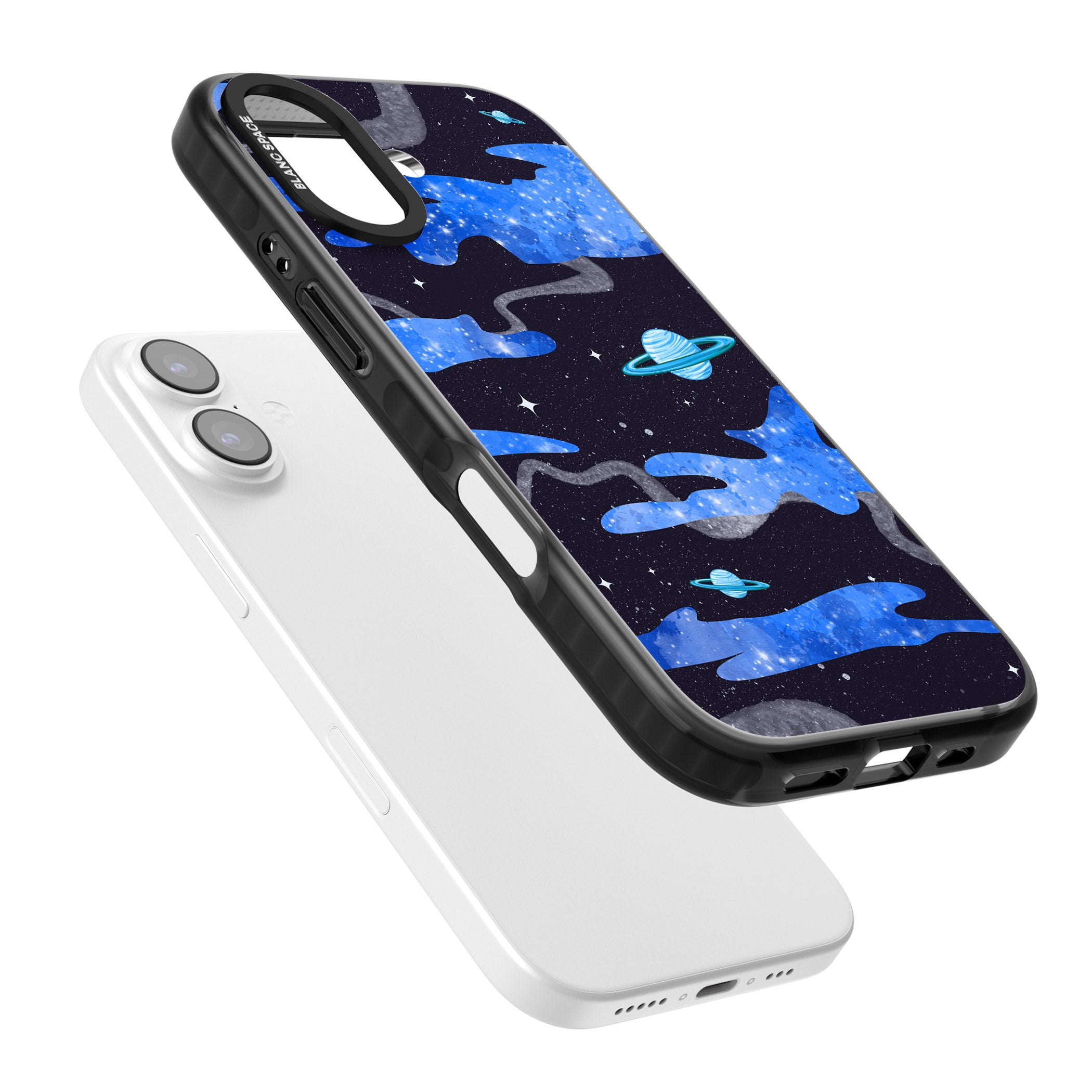 Blue Galaxy iPhone 17 Impact Black Phone Case Colours