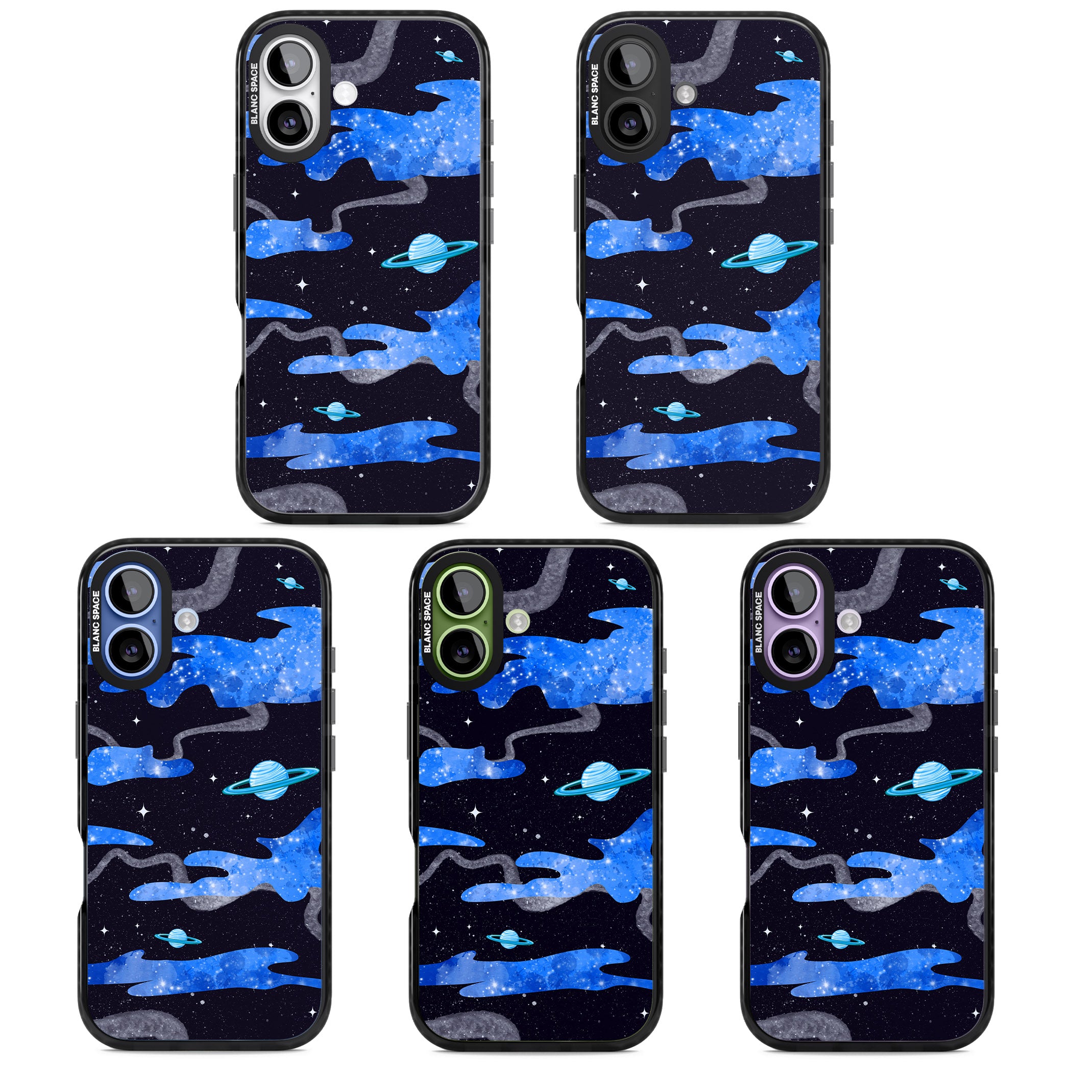 Blue Galaxy iPhone 17 Impact Black Phone Case APT Impact Protection