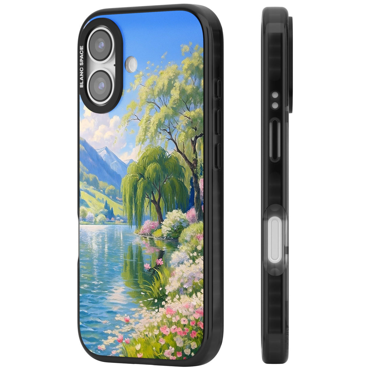 Willow Lake iPhone 16 / iPhone 16 Plus / iPhone 17 Impact Black Phone Case side