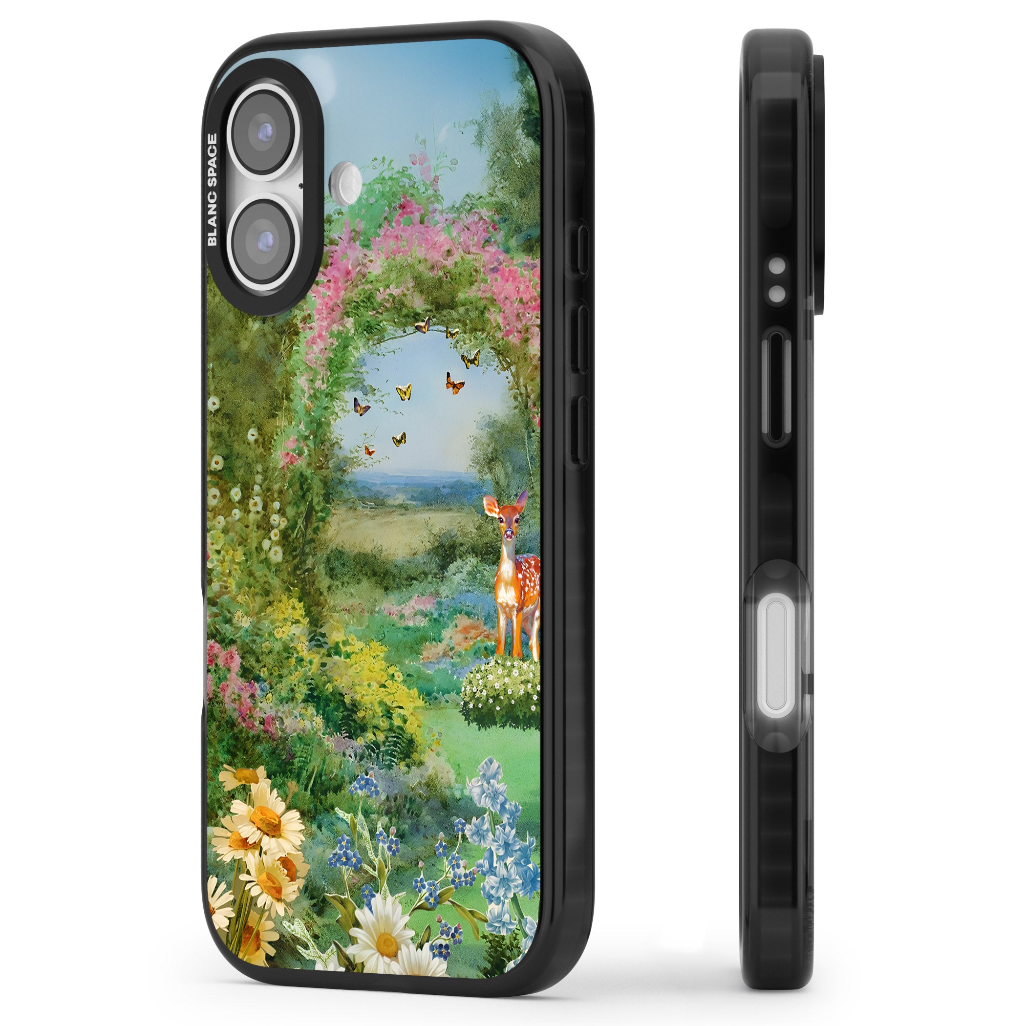 Flourishing Meadow iPhone 17 Impact Black Phone Case Side Profile