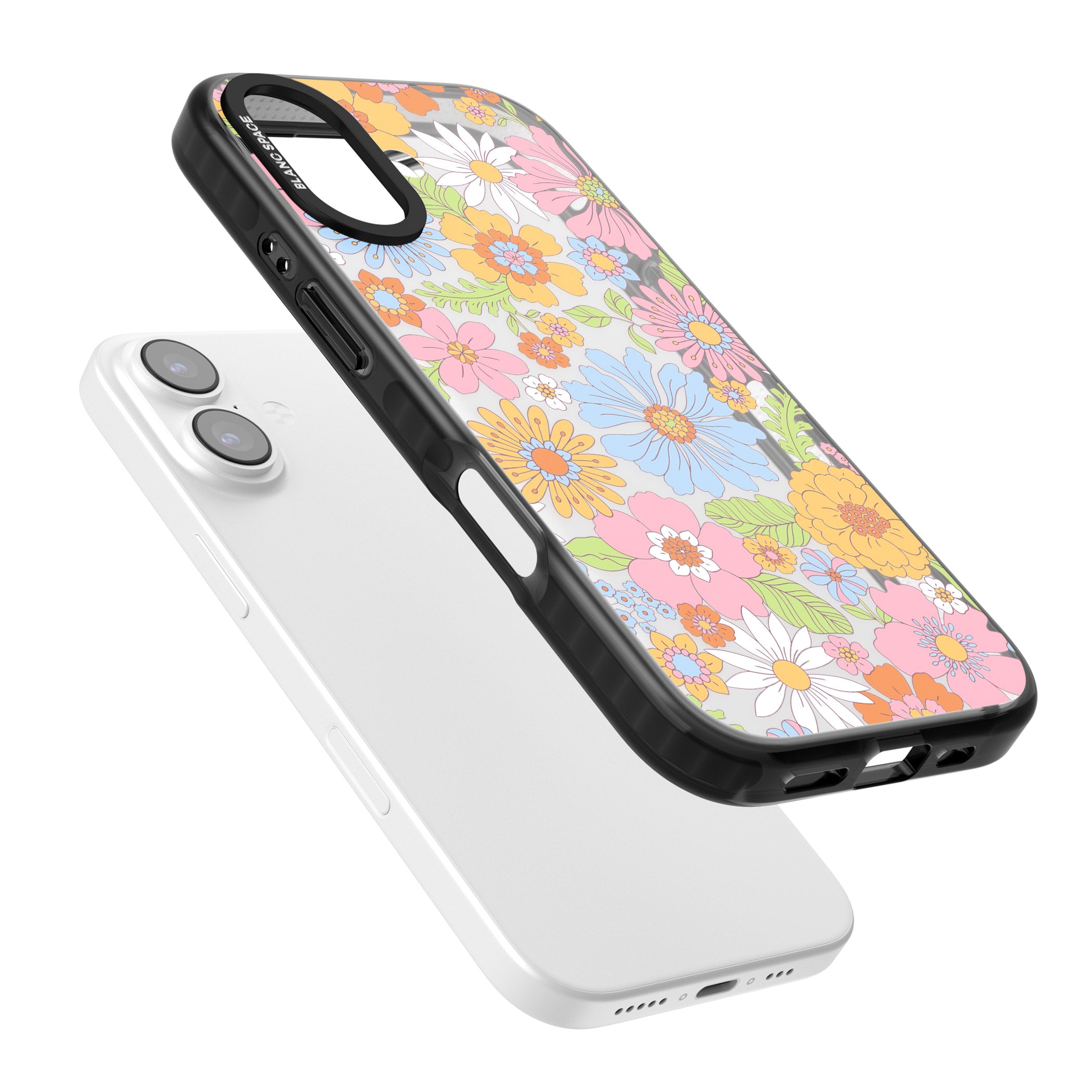 Pastel Flower Pattern iPhone 17 Impact Black Phone Case Colours