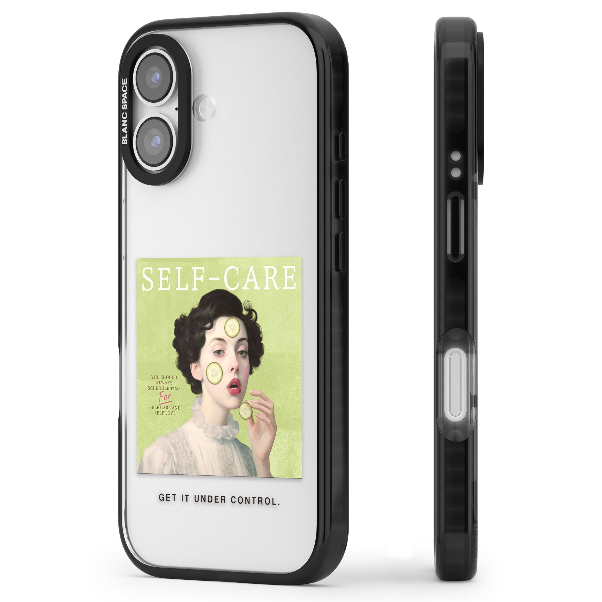 Self Care iPhone 17 Impact Black Phone Case Side Profile