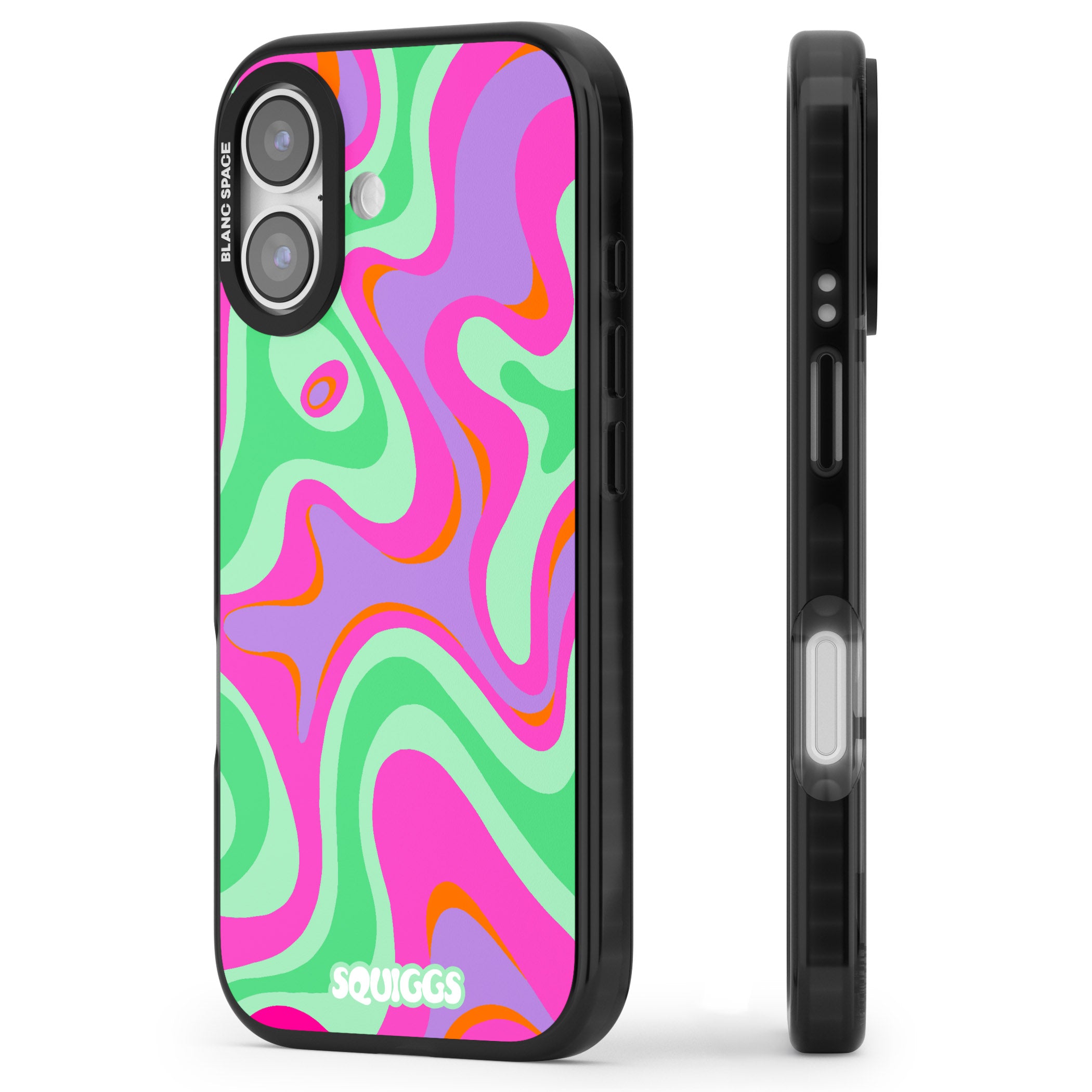 Pink Lava iPhone 17 Impact Black Phone Case Side Profile