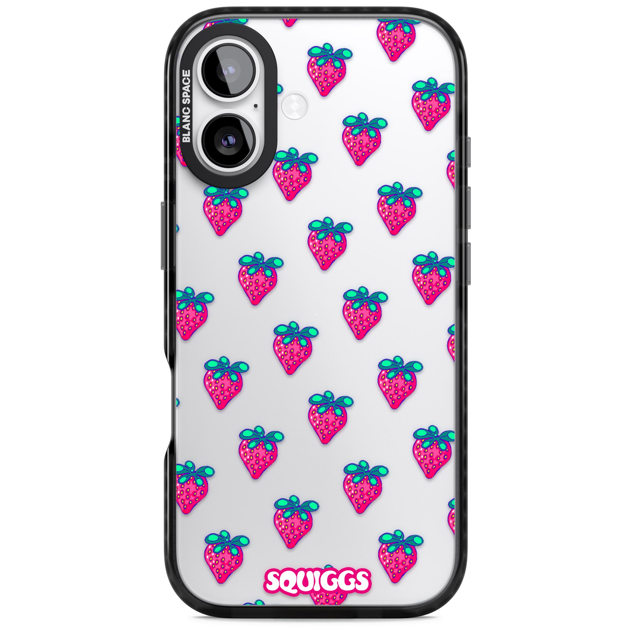 Strawberry Patch iPhone 17 Impact Black Phone Case