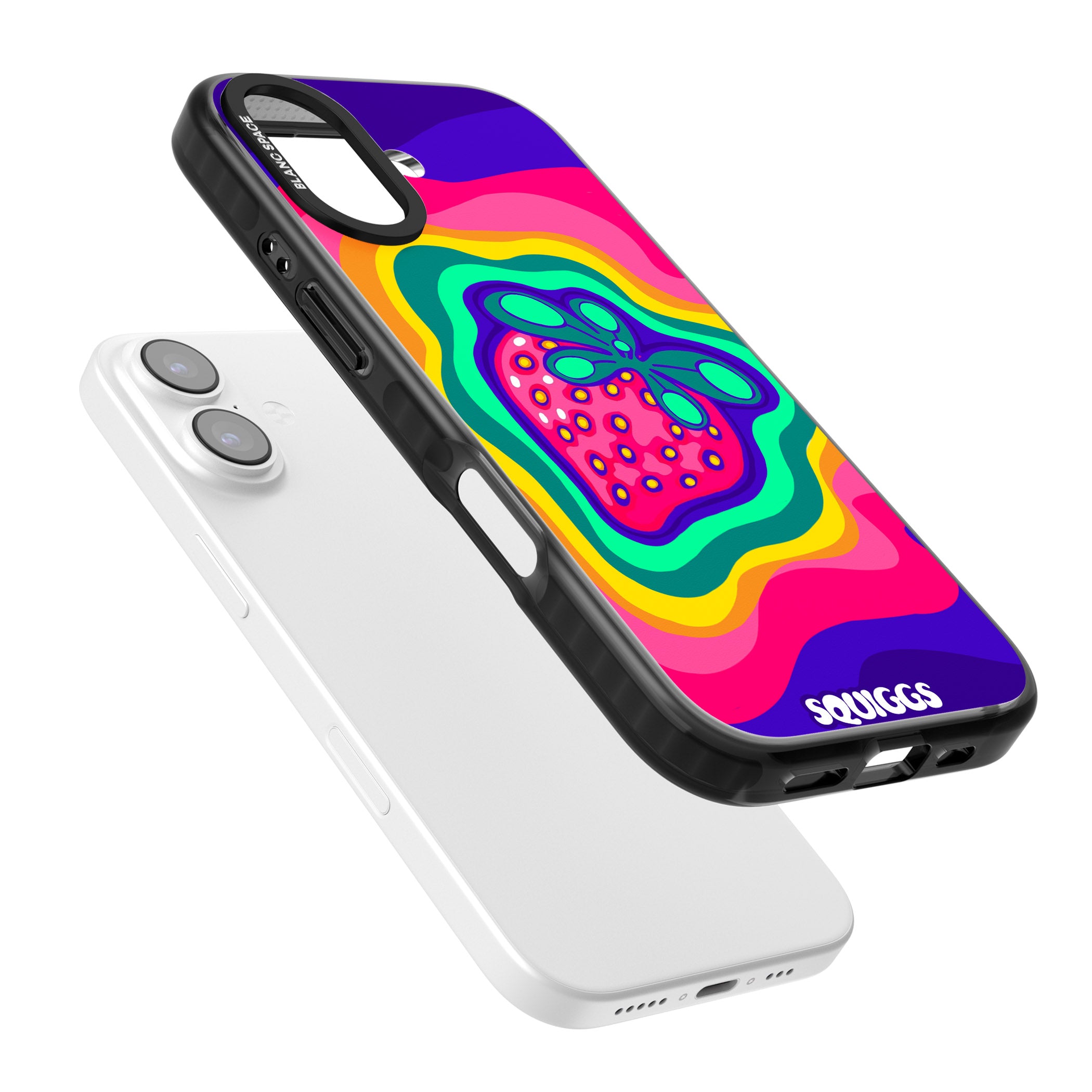 Strawberry Rainbow iPhone 17 Impact Black Phone Case Colours