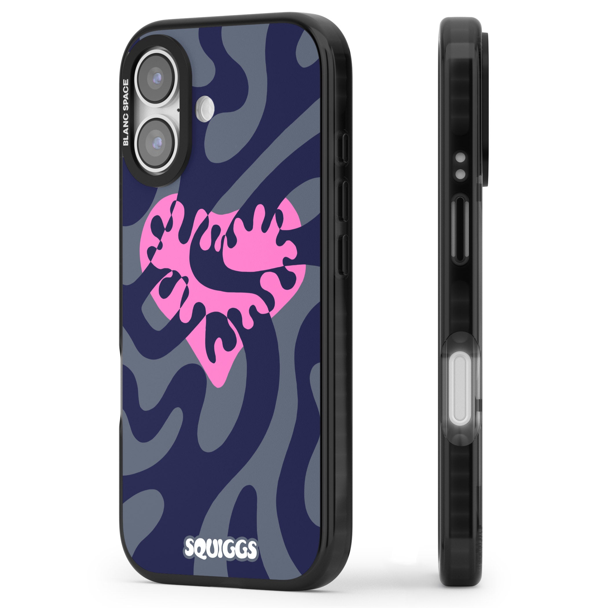 Abstract Heart iPhone 17 Impact Black Phone Case Side Profile