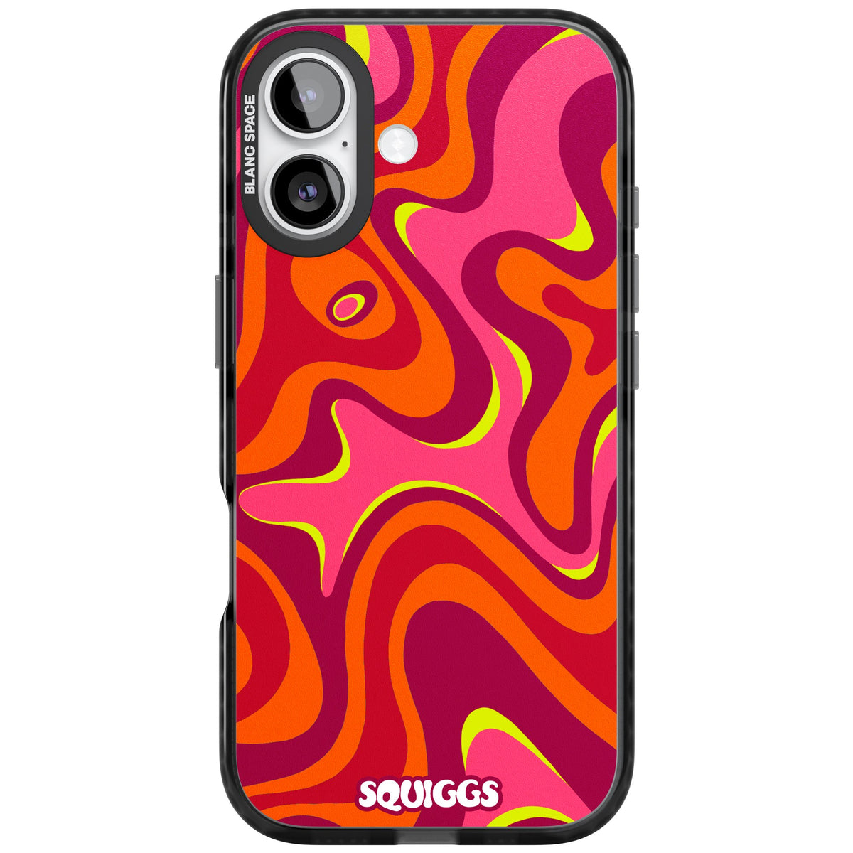 Hot Lava iPhone 16 / iPhone 16 Plus / iPhone 17 Impact Black Phone Case front