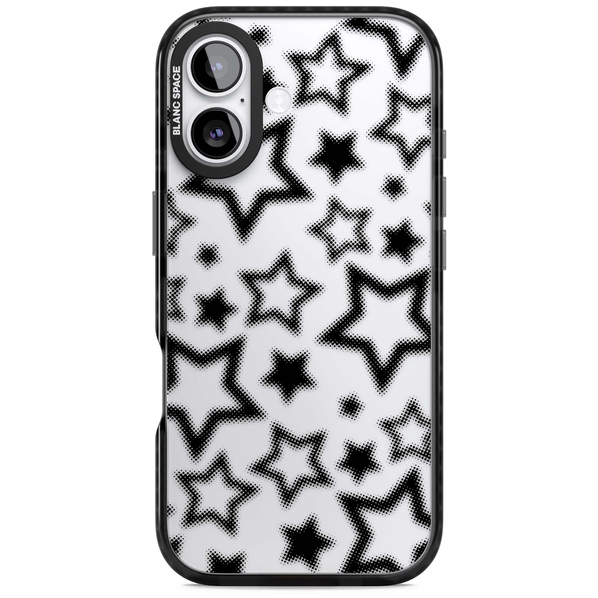 Black Halftone Stars (Clear)
