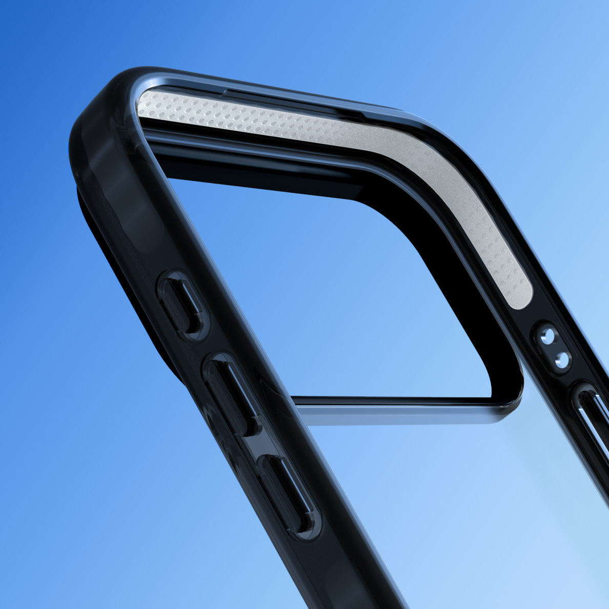 Pink Dreams cute cat iPhone case featuring a white kitten, soft pink hills and a pale pastel sun | Clear Impact case for iPhone 17
