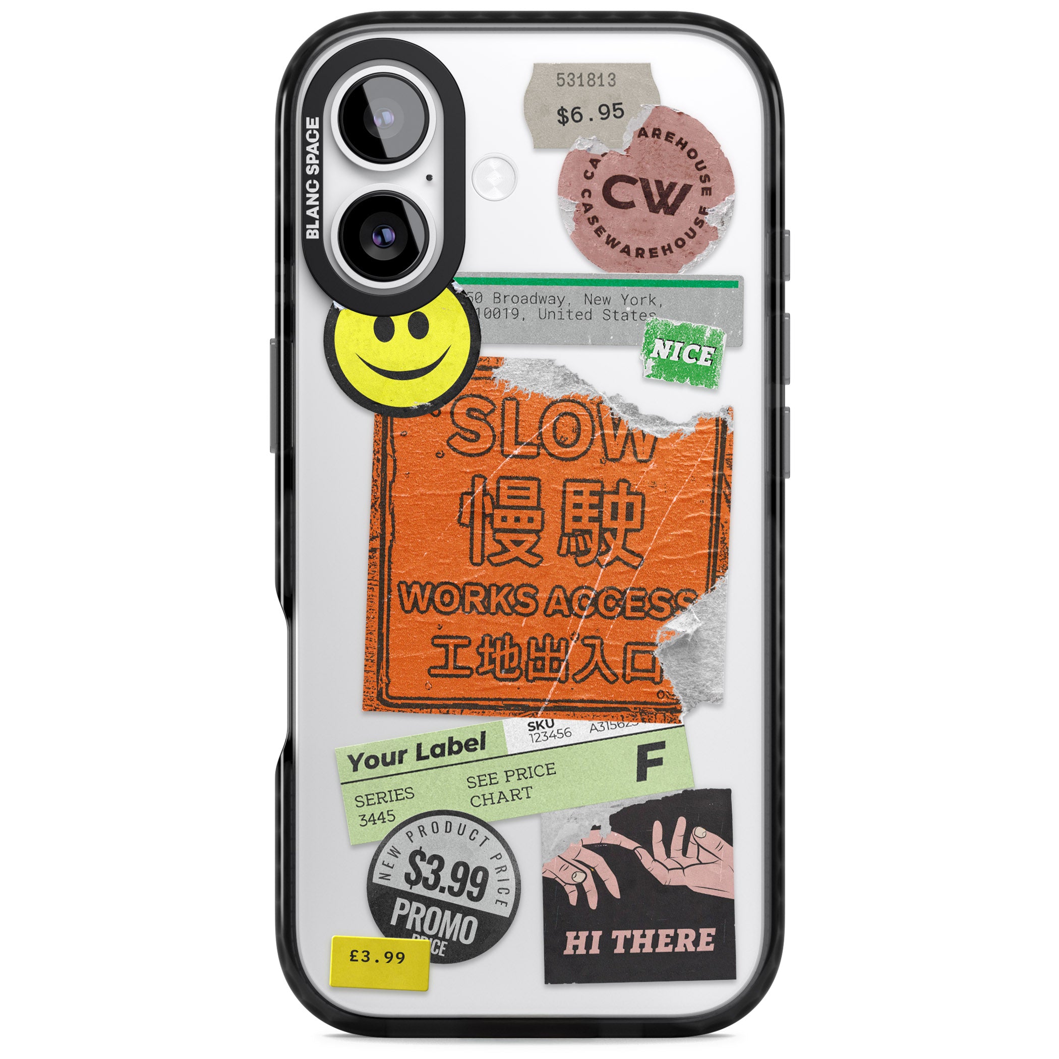 Kanji Signs Sticker Mix iPhone 17 Impact Black Phone Case