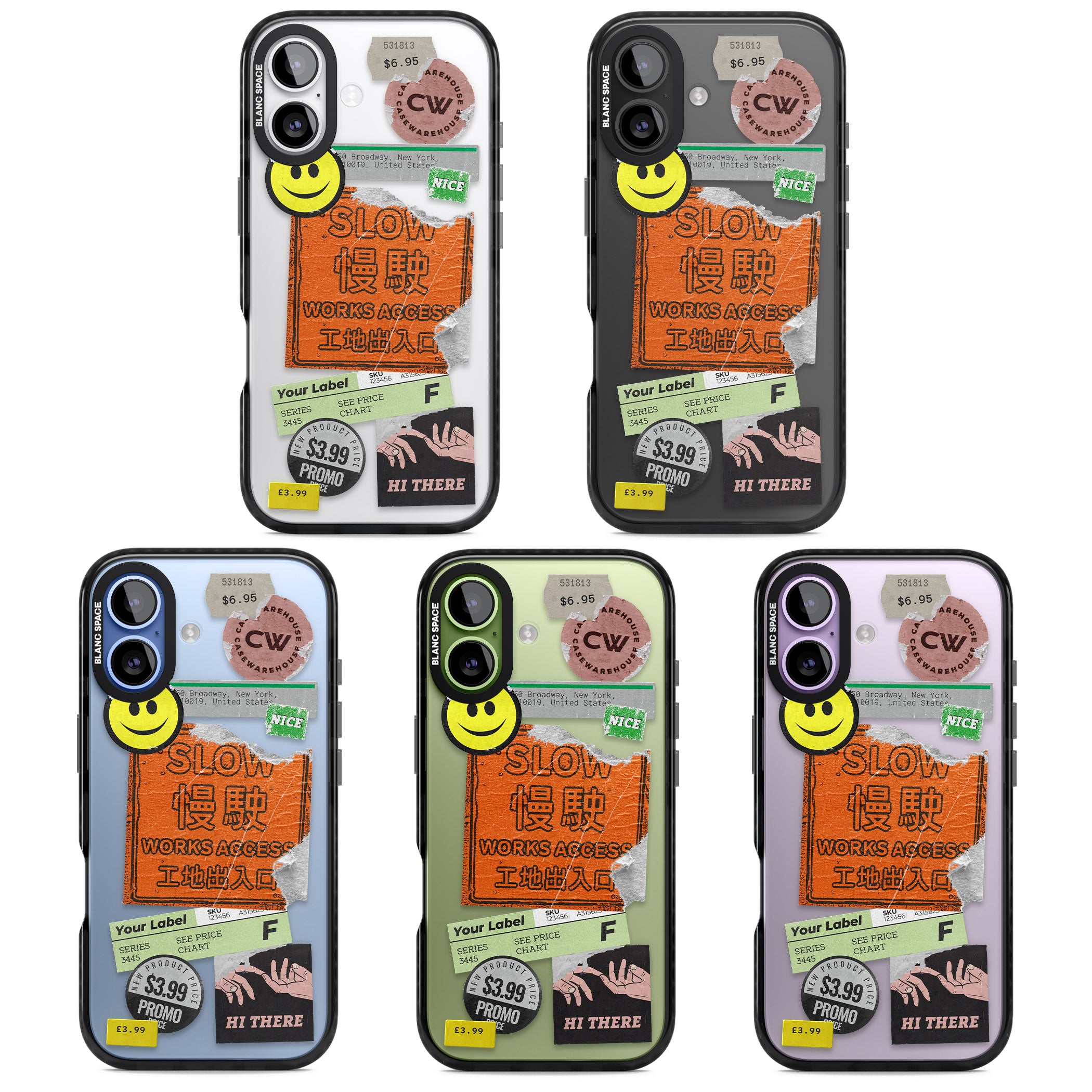 Kanji Signs Sticker Mix iPhone 17 Impact Black Phone Case APT Impact Protection