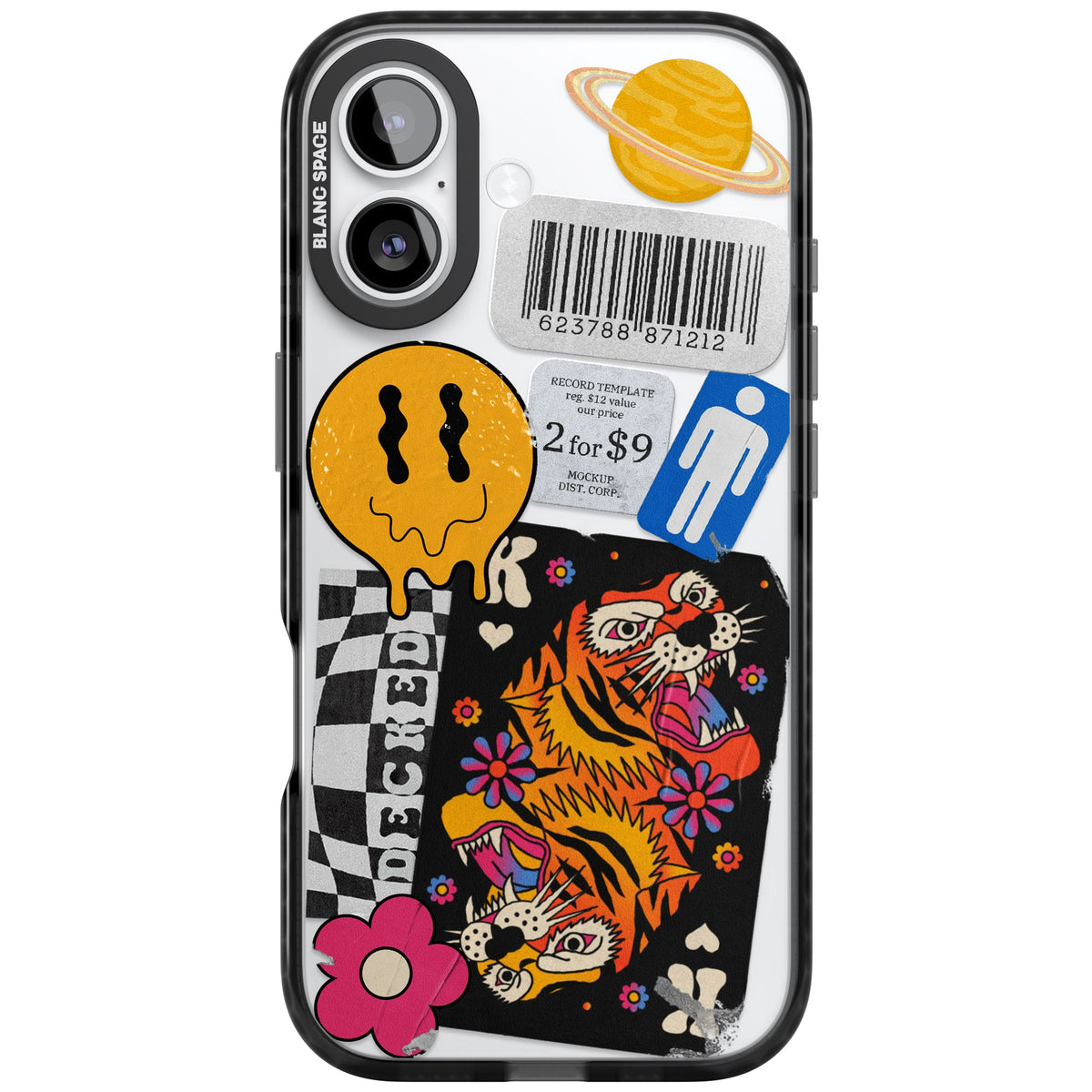 Electric Vibes iPhone 16 / iPhone 16 Plus / iPhone 17 Impact Black Phone Case front