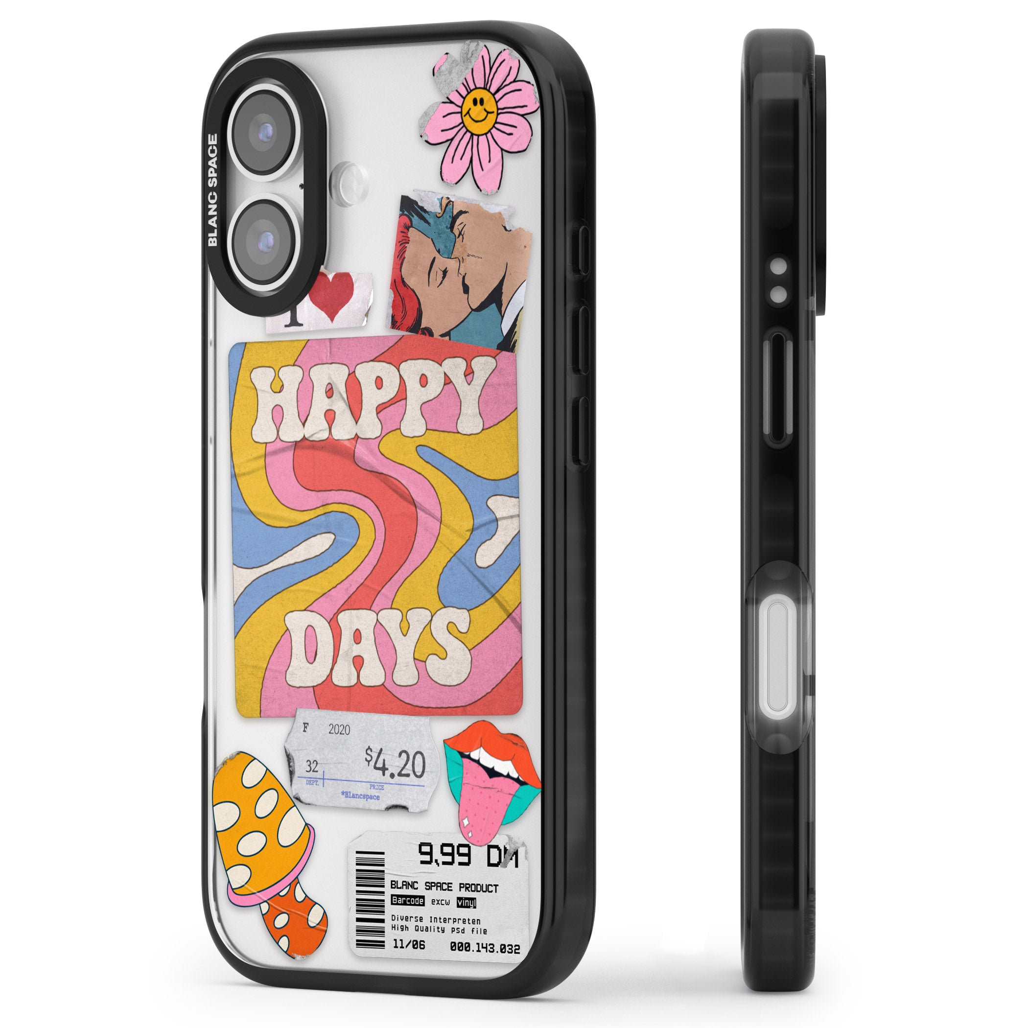 Groovy Trip iPhone 17 Impact Black Phone Case Side Profile