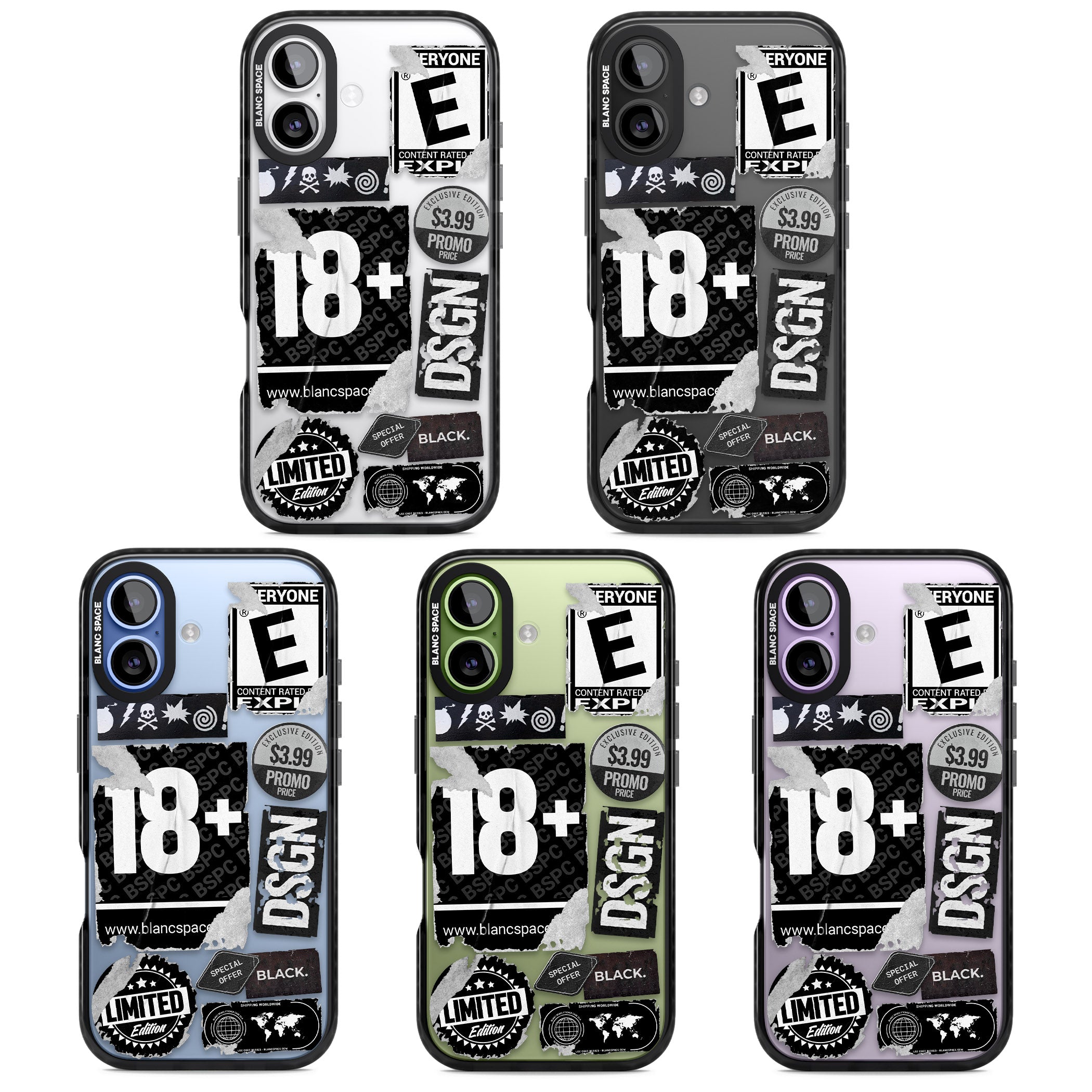 Black Sticker Mix iPhone 17 Impact Black Phone Case APT Impact Protection