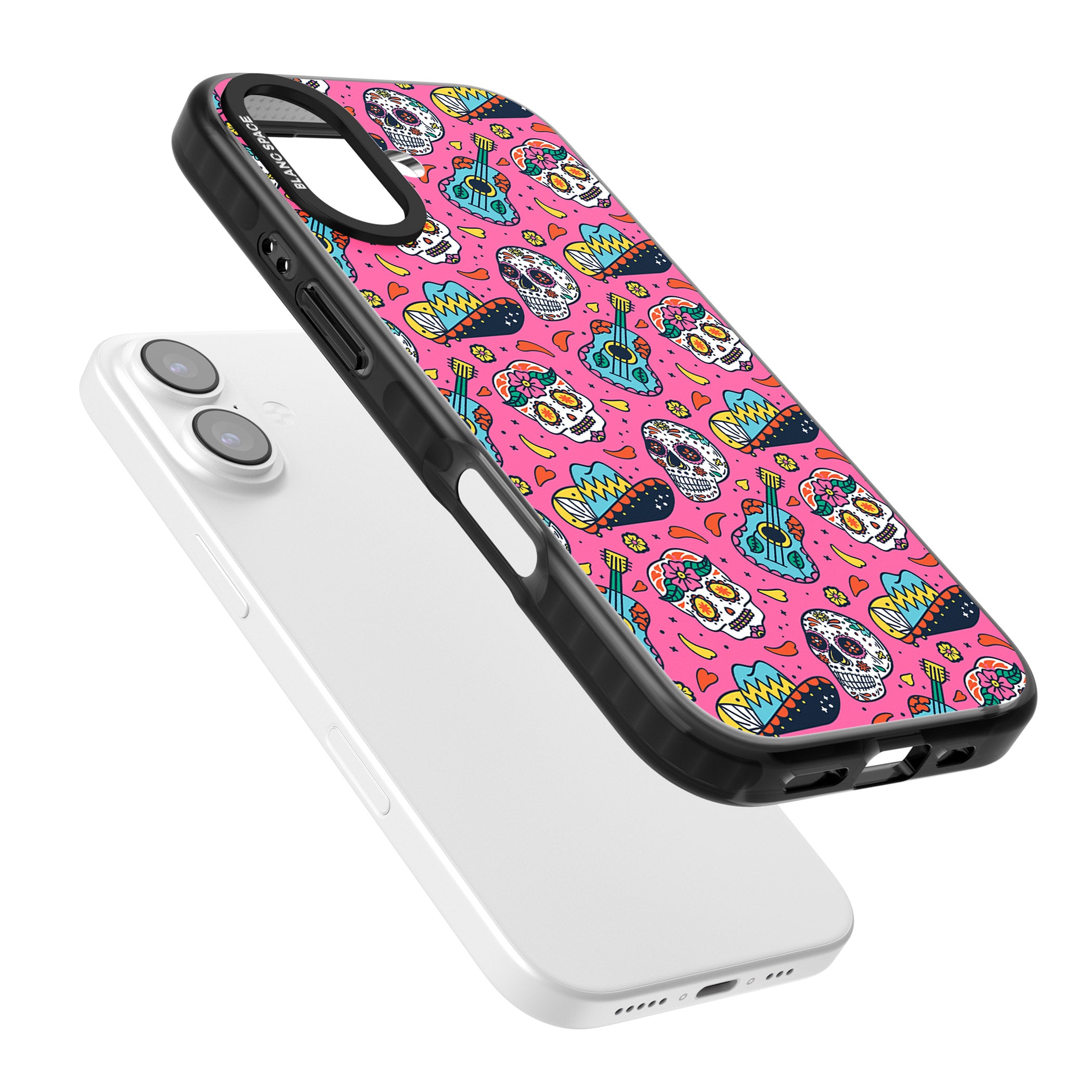 Pink Day Of The Dead Pattern iPhone 17 Impact Black Phone Case Colours