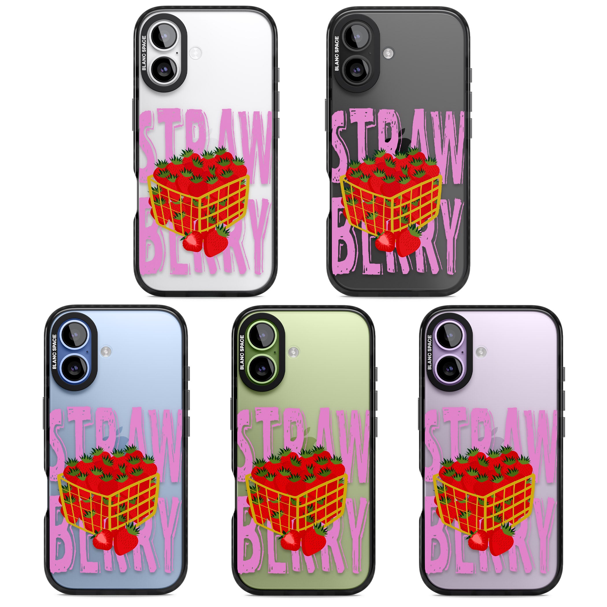 Strawberry Basket iPhone 17 Impact Black Phone Case APT Impact Protection