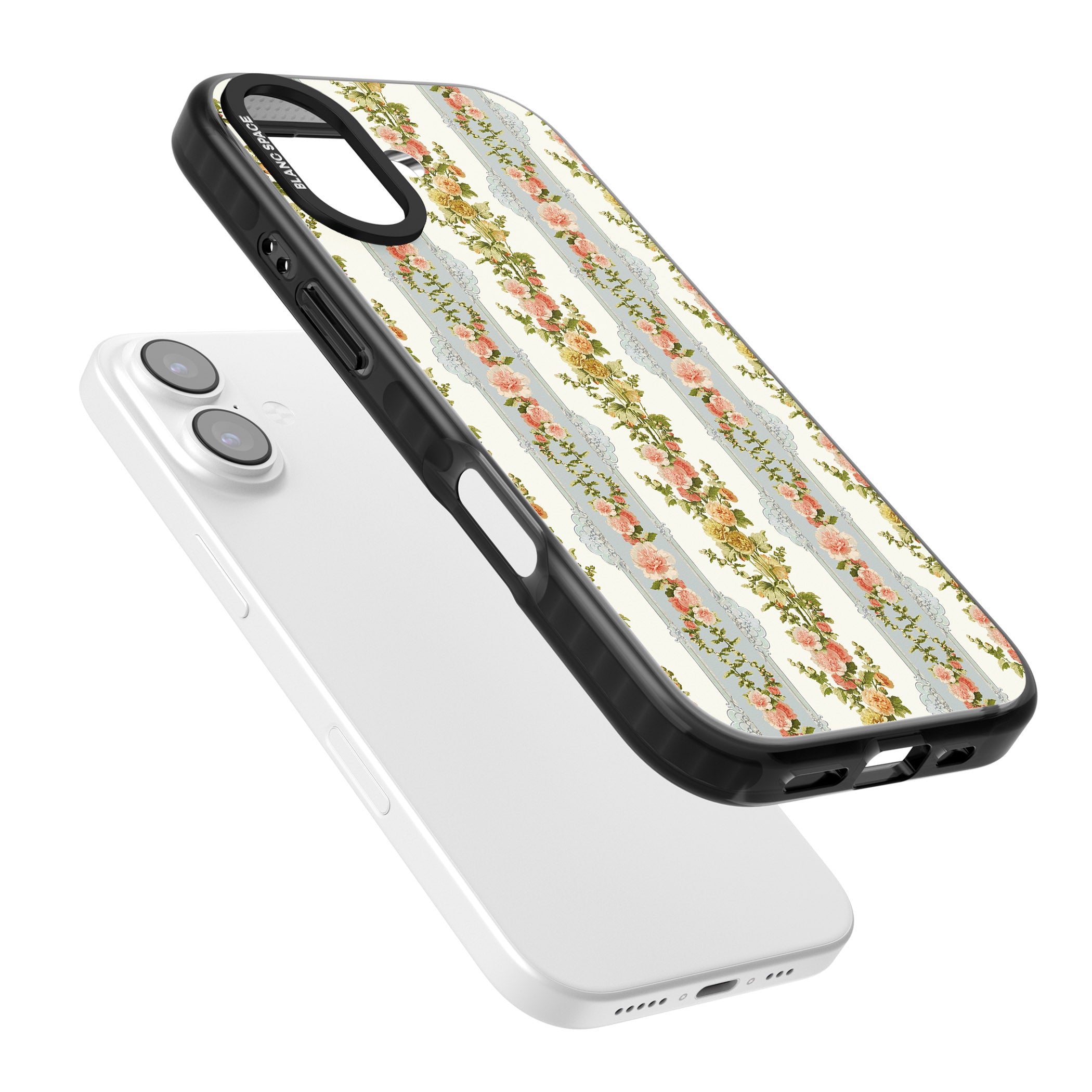 Vintage Floral Stripes iPhone 17 Impact Black Phone Case Colours