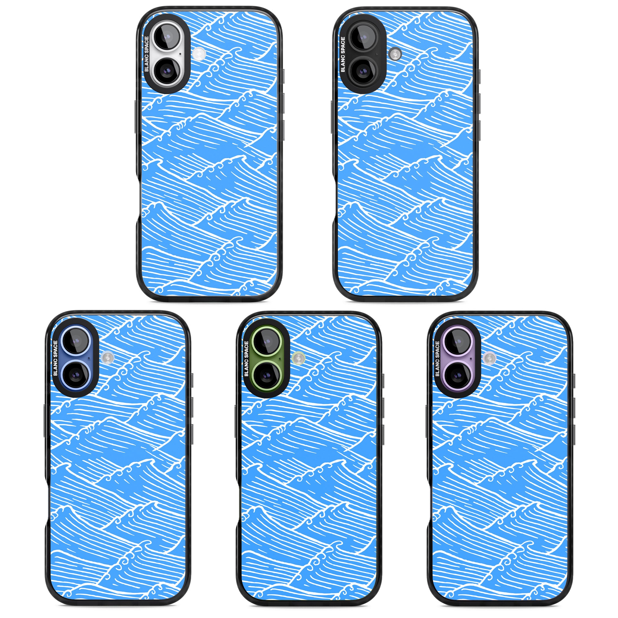 Waves Pattern iPhone 17 Impact Black Phone Case APT Impact Protection
