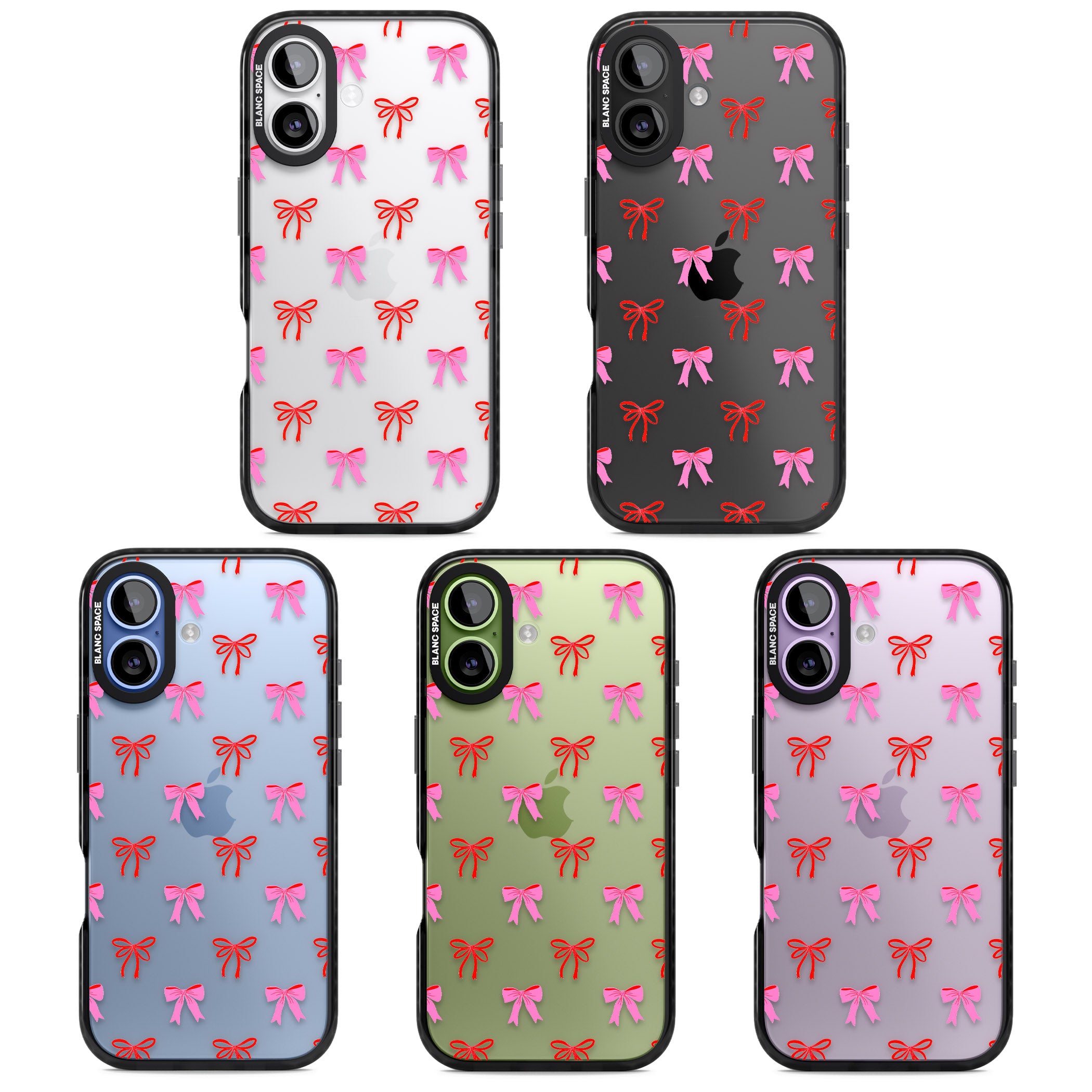 Cute Bow Pattern iPhone 17 Impact Black Phone Case APT Impact Protection