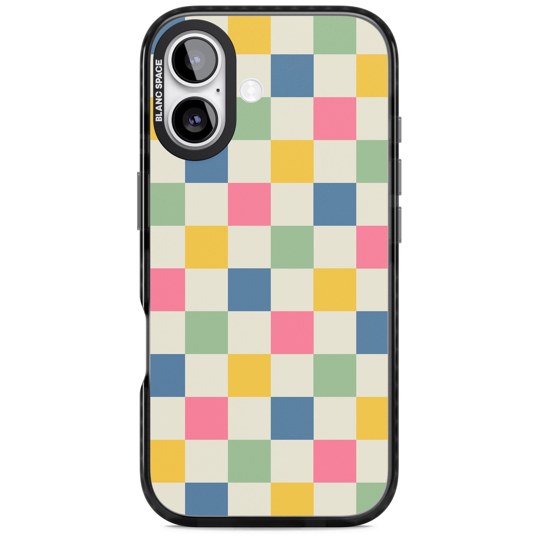 Pastel Multicolor Checkered iPhone 17 Impact Black Phone Case